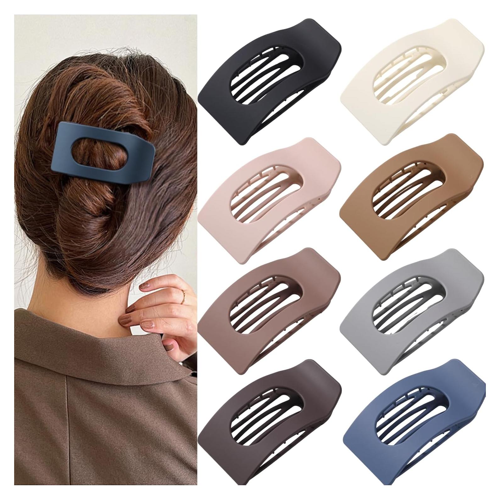 Set de 8 Clips de Pelo Planos Drealoe - Antideslizantes y Grandes