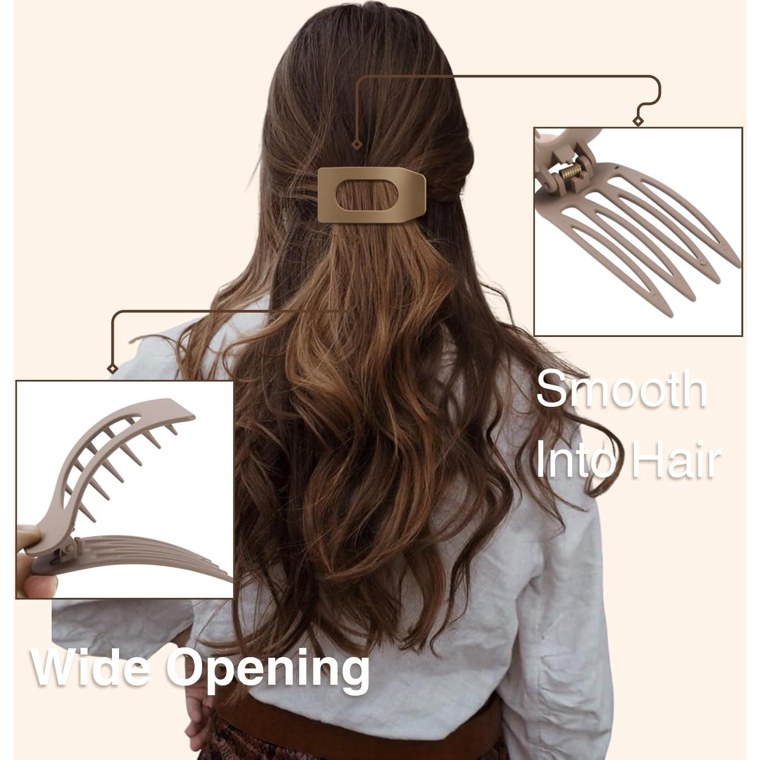 Set de 8 Clips de Pelo Planos Drealoe - Antideslizantes y Grandes