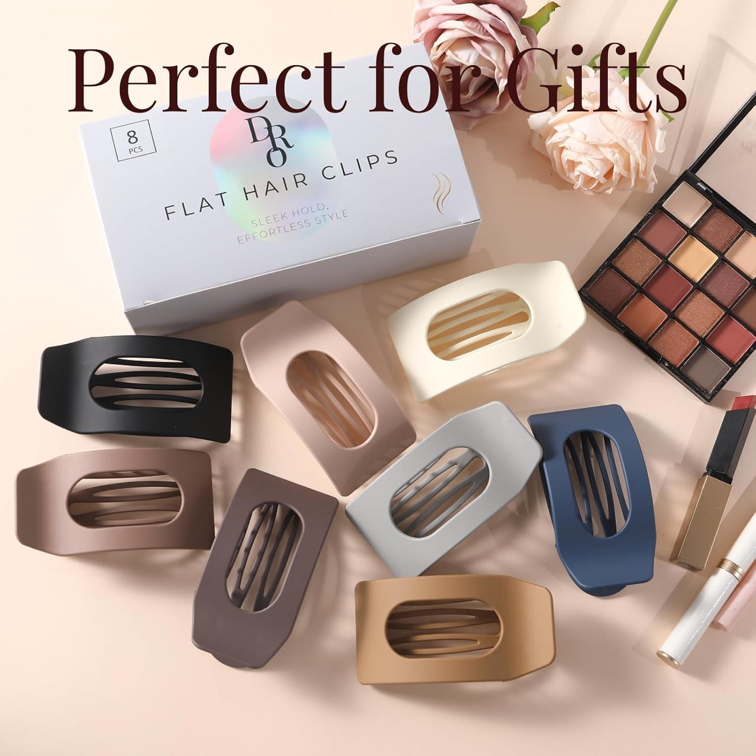 Set de 8 Clips de Pelo Planos Drealoe - Antideslizantes y Grandes