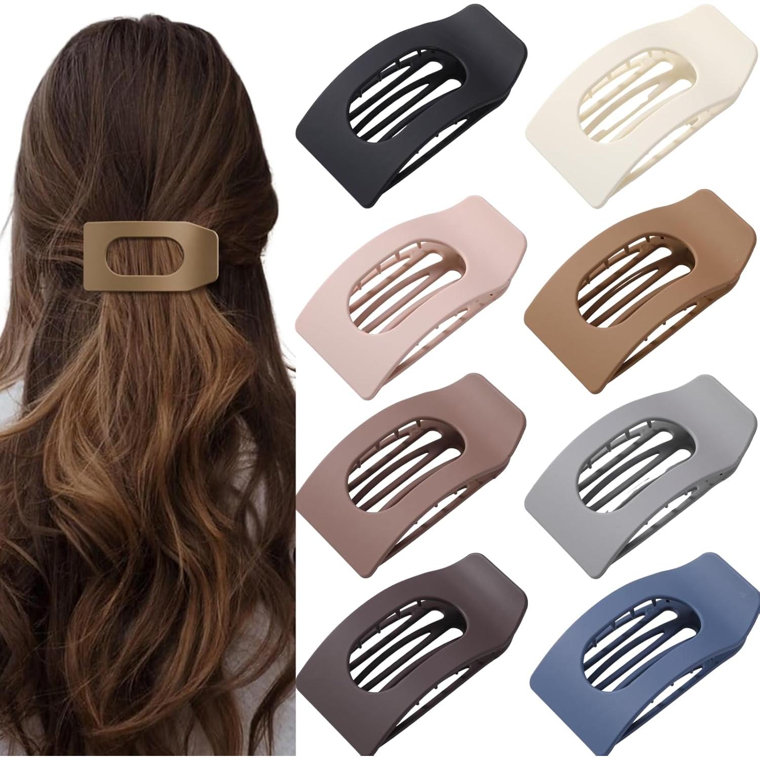 Set de 8 Clips de Pelo Planos Drealoe - Antideslizantes y Grandes