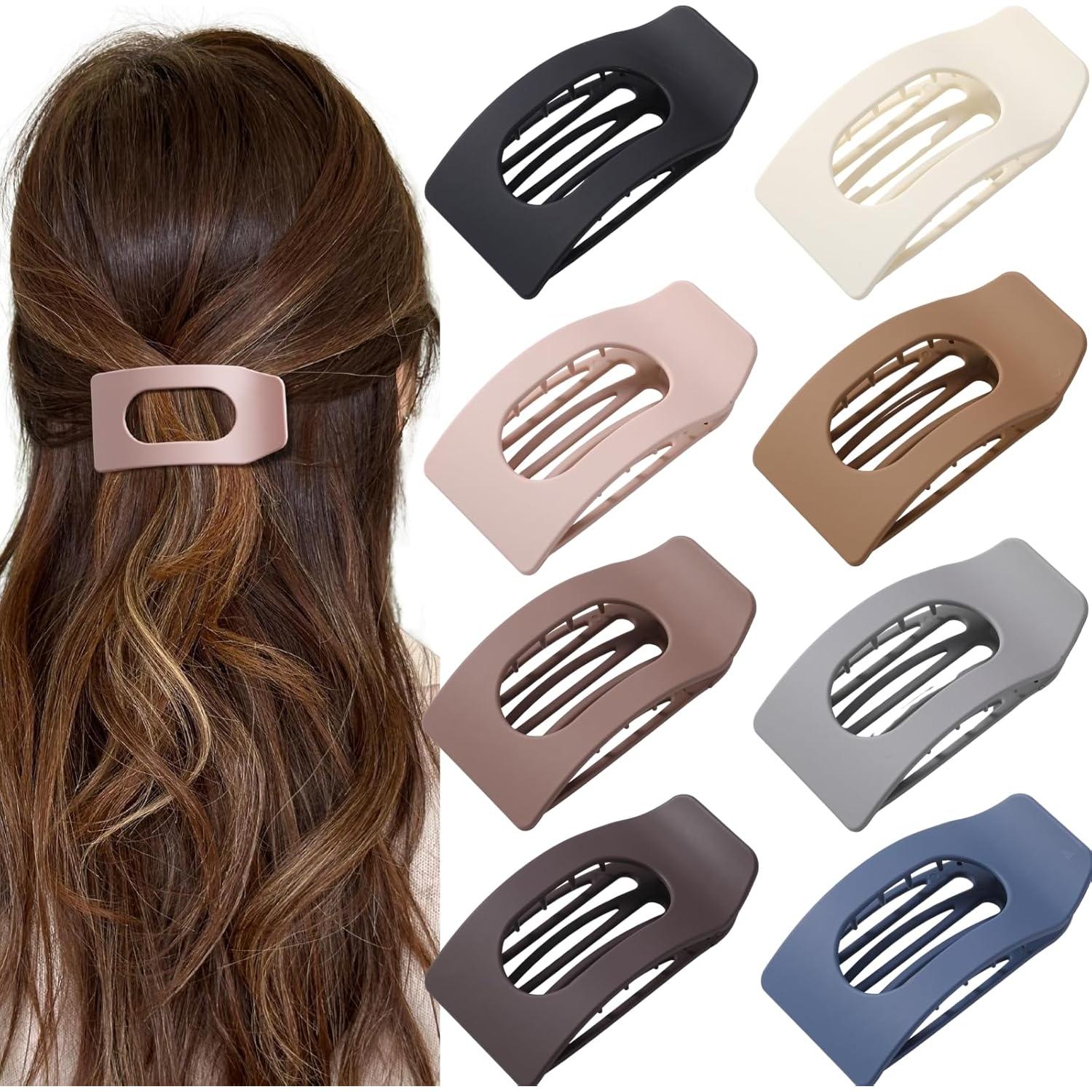 Set de 8 Clips de Pelo Planos Drealoe - Antideslizantes y Grandes