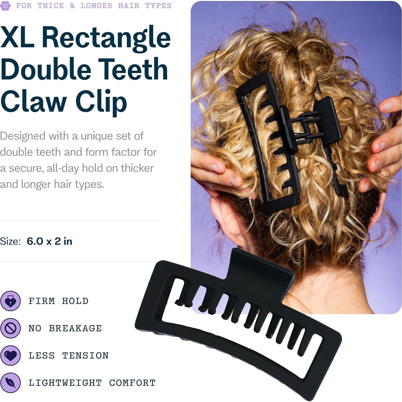 Dúo de Clips de Garra Rectangulares Gimme Beauty - Negro