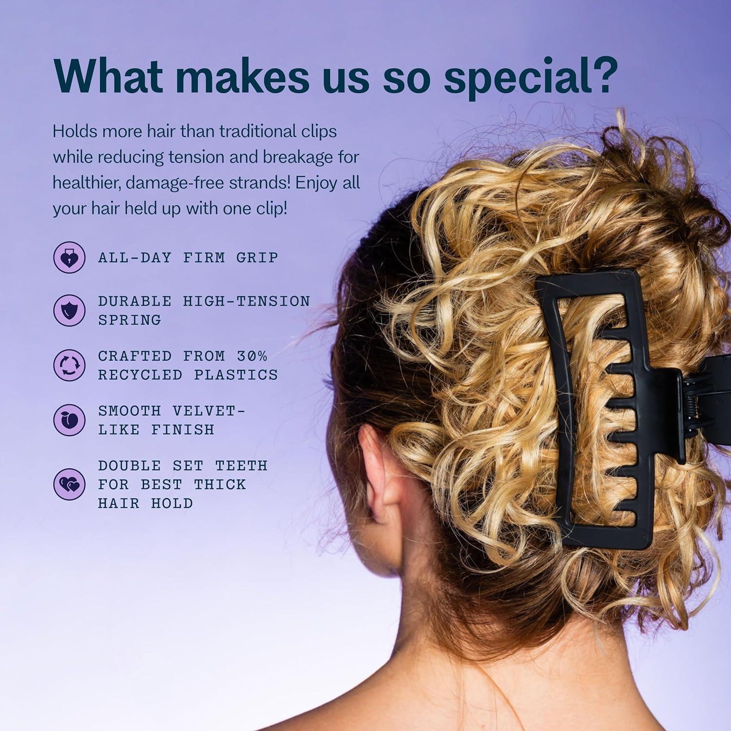 Dúo de Clips de Garra Rectangulares Gimme Beauty - Negro