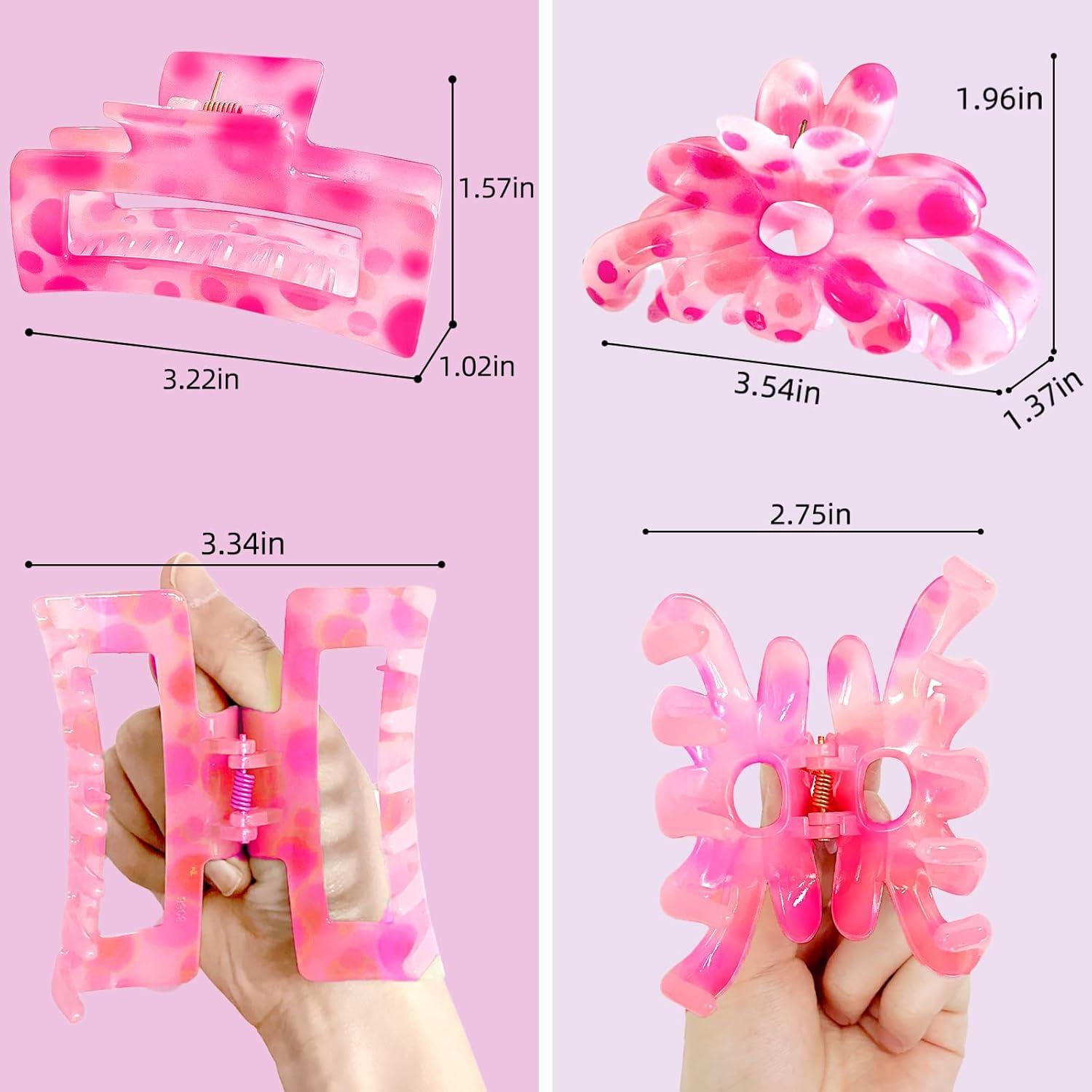 Clip de Cabello Grande Miniluck 6PCS Colorido para Mujeres