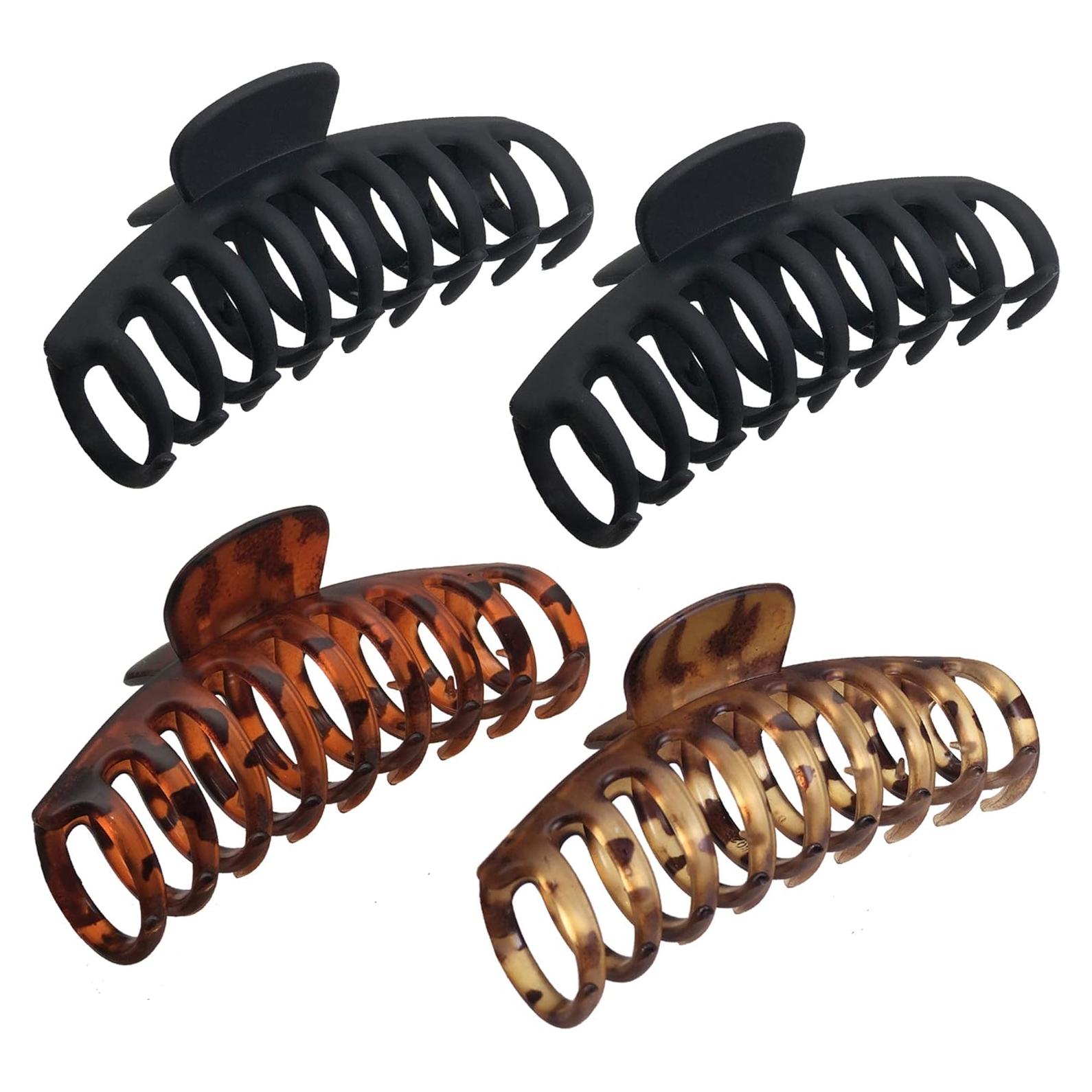 Clips de Garra Jumbo OWIIZI para Cabello Grueso - 4 Piezas