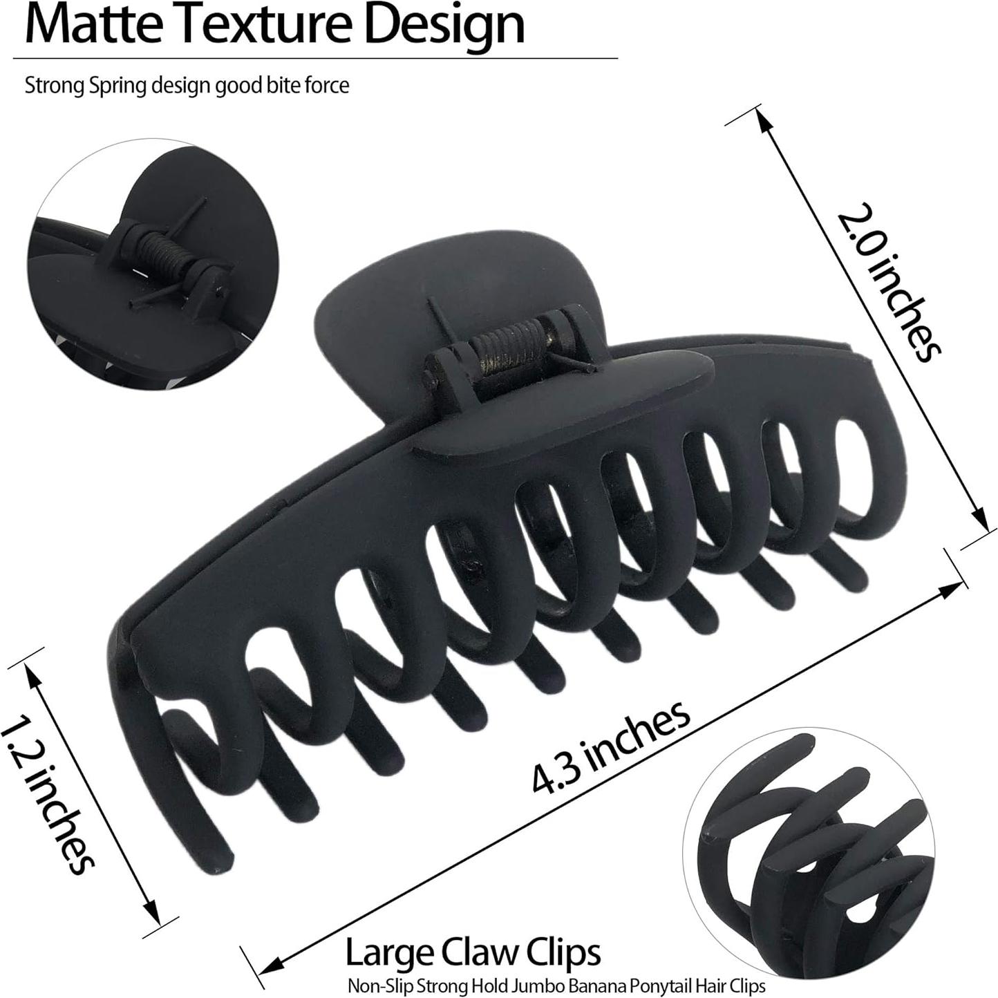 Clips de Garra Jumbo OWIIZI para Cabello Grueso - 4 Piezas