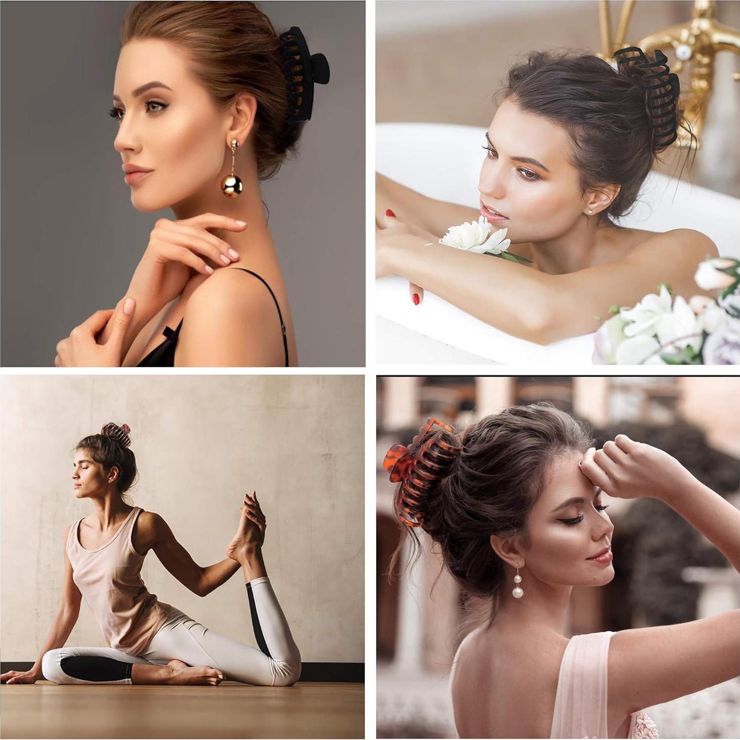 Clips de Garra Jumbo OWIIZI para Cabello Grueso - 4 Piezas