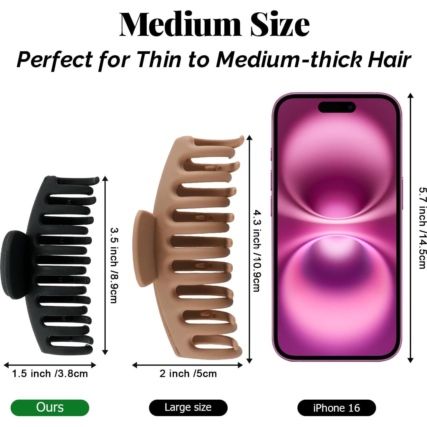 Clip para el Cabello MAORULU 8.9 cm - 6 Unidades Multicolor