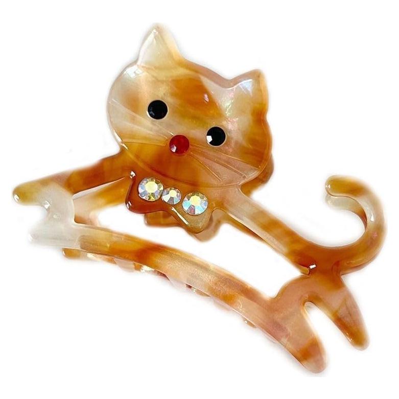 Pinzas para el cabello GANPUB mediana con rhinestones gato