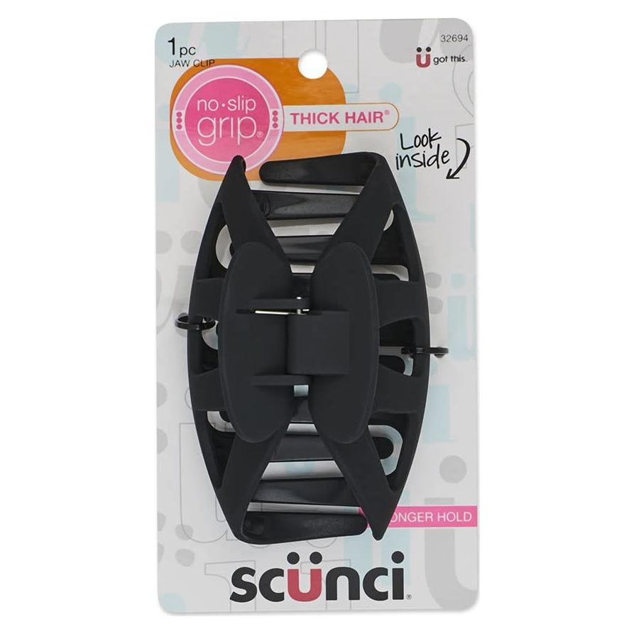 Clip de Garra Grande Scunci para Cabello Grueso 10.8 cm Negro