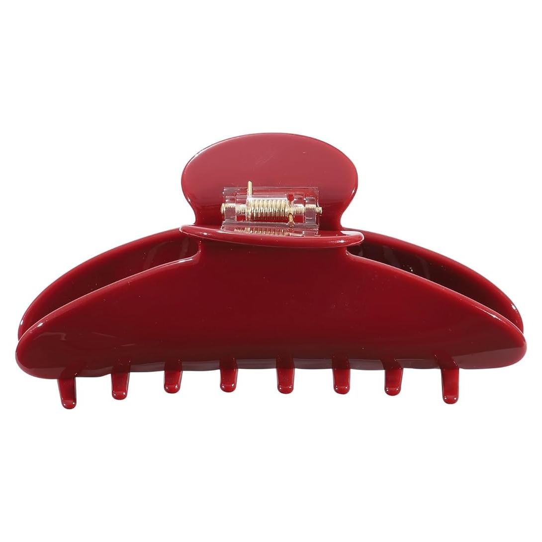 Clip de Acetato HAIMEIKANG 10.16 cm para Cabello Grueso Rojo