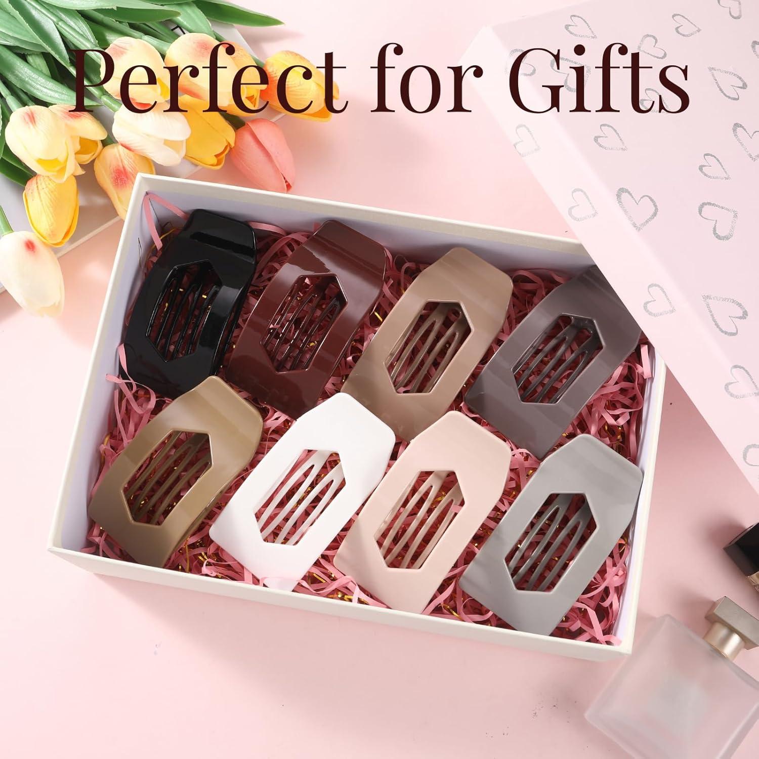 Paquete de 8 Clips de Pelo Planos Rokateam - Antideslizantes y Brillantes