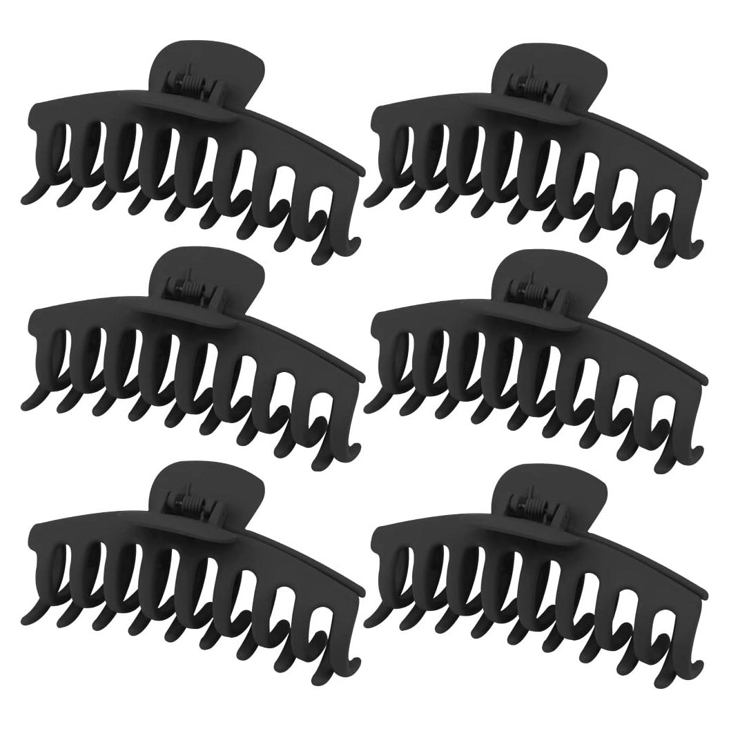 Clips de Garra Grandes Negros WHAVEL - 6 Piezas para Cabello