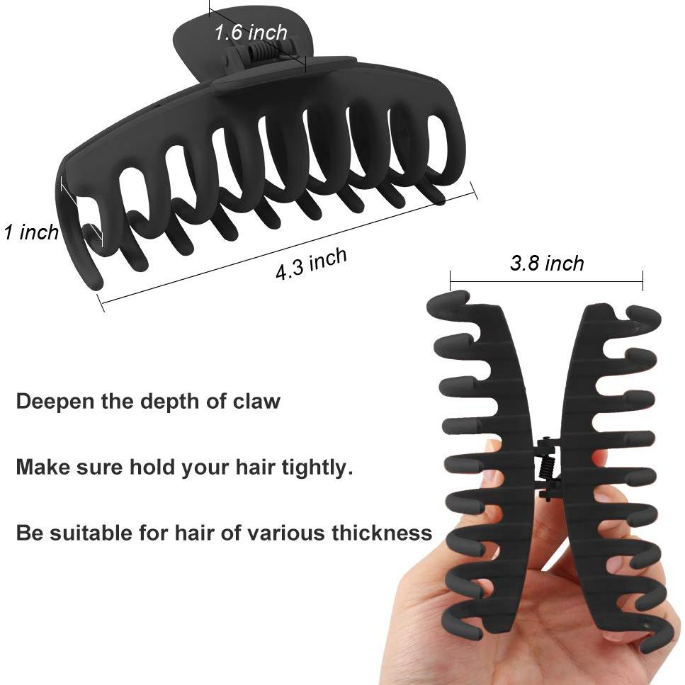 Clips de Garra Grandes Negros WHAVEL - 6 Piezas para Cabello