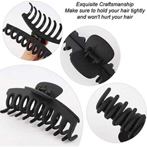Clips de Garra Grandes Negros WHAVEL - 6 Piezas para Cabello