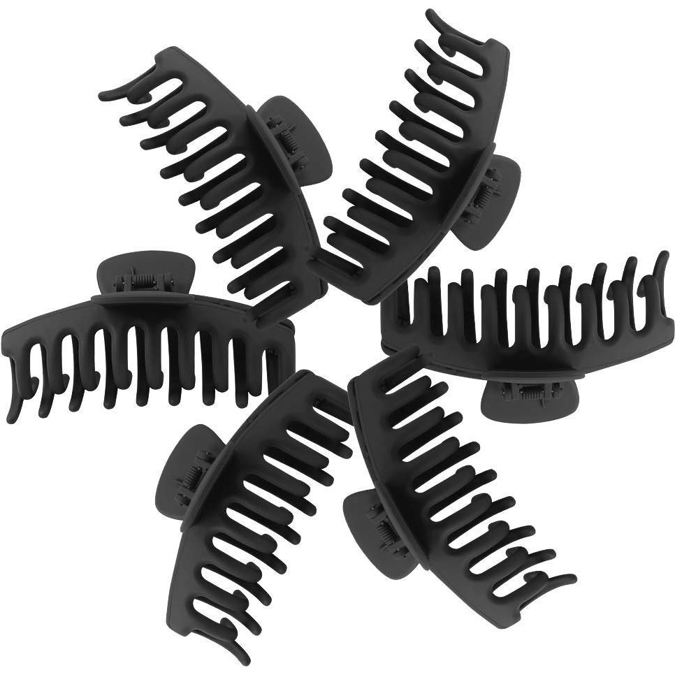 Clips de Garra Grandes Negros WHAVEL - 6 Piezas para Cabello