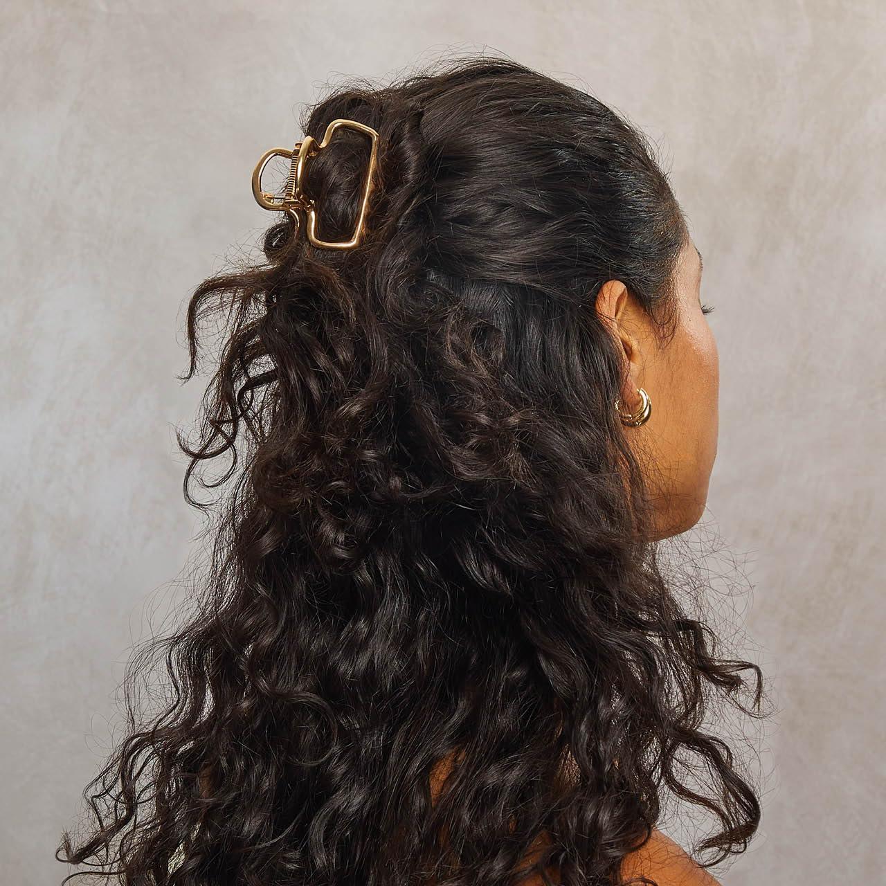 Clip de Pelo Metálico Kitsch Dorado - Sujeción Fuerte 1pc