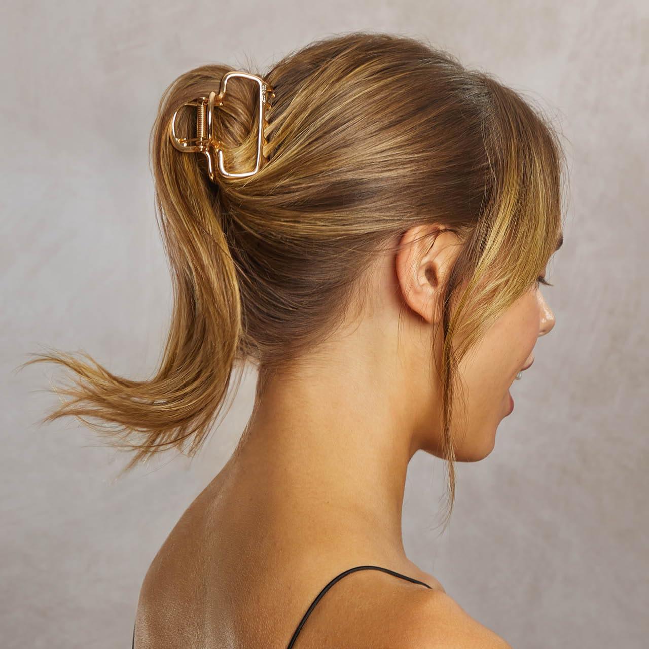 Clip de Pelo Metálico Kitsch Dorado - Sujeción Fuerte 1pc