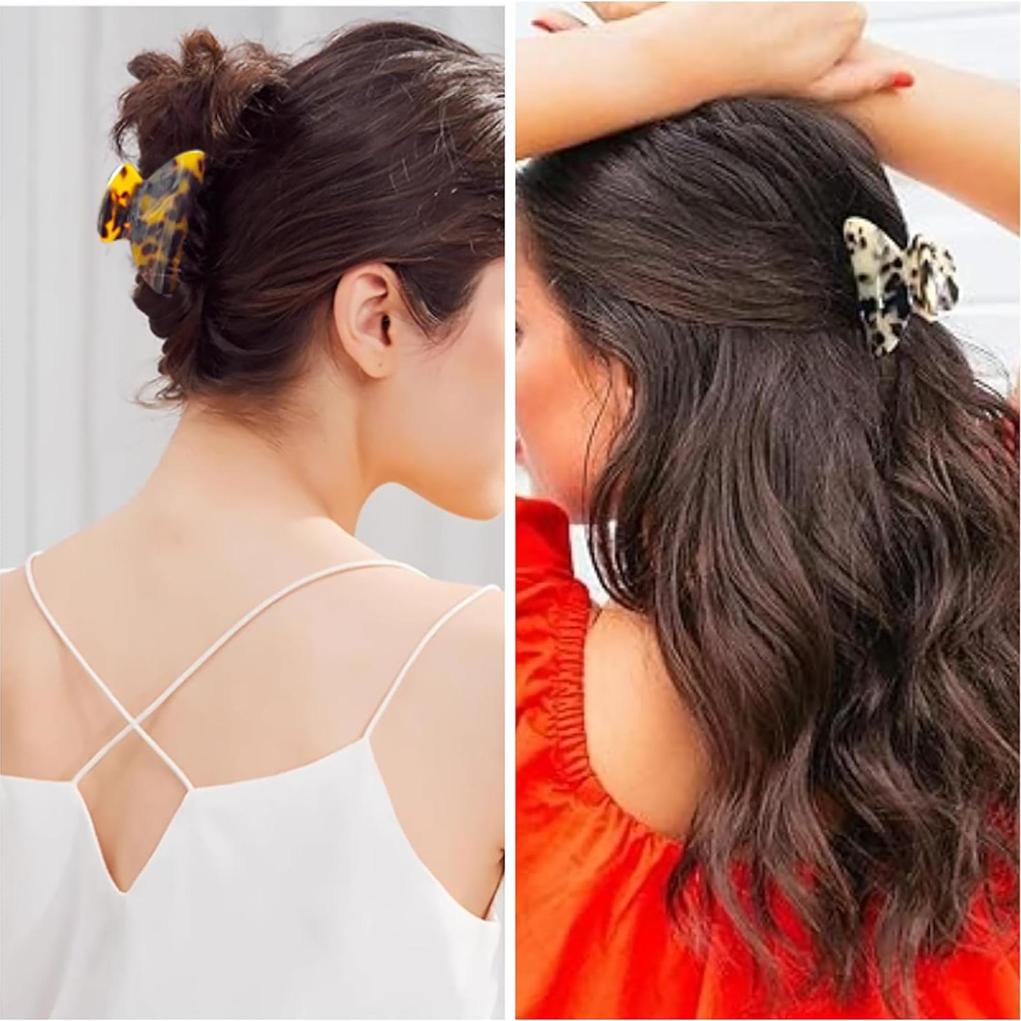 Pinzas para el Cabello EYEGLA 2 Pcs Tortuga Medianas 6.5 cm