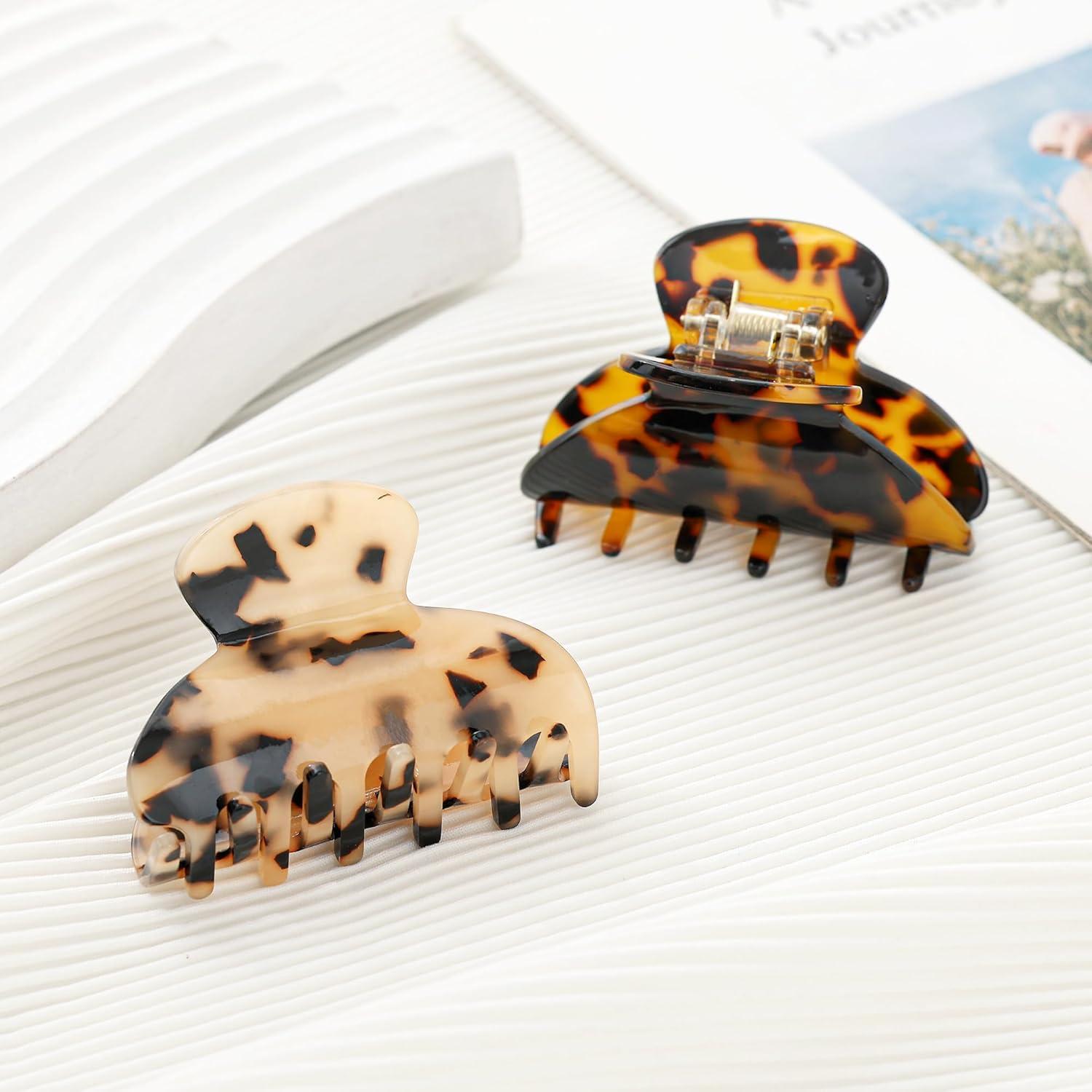 Pinzas para el Cabello EYEGLA 2 Pcs Tortuga Medianas 6.5 cm