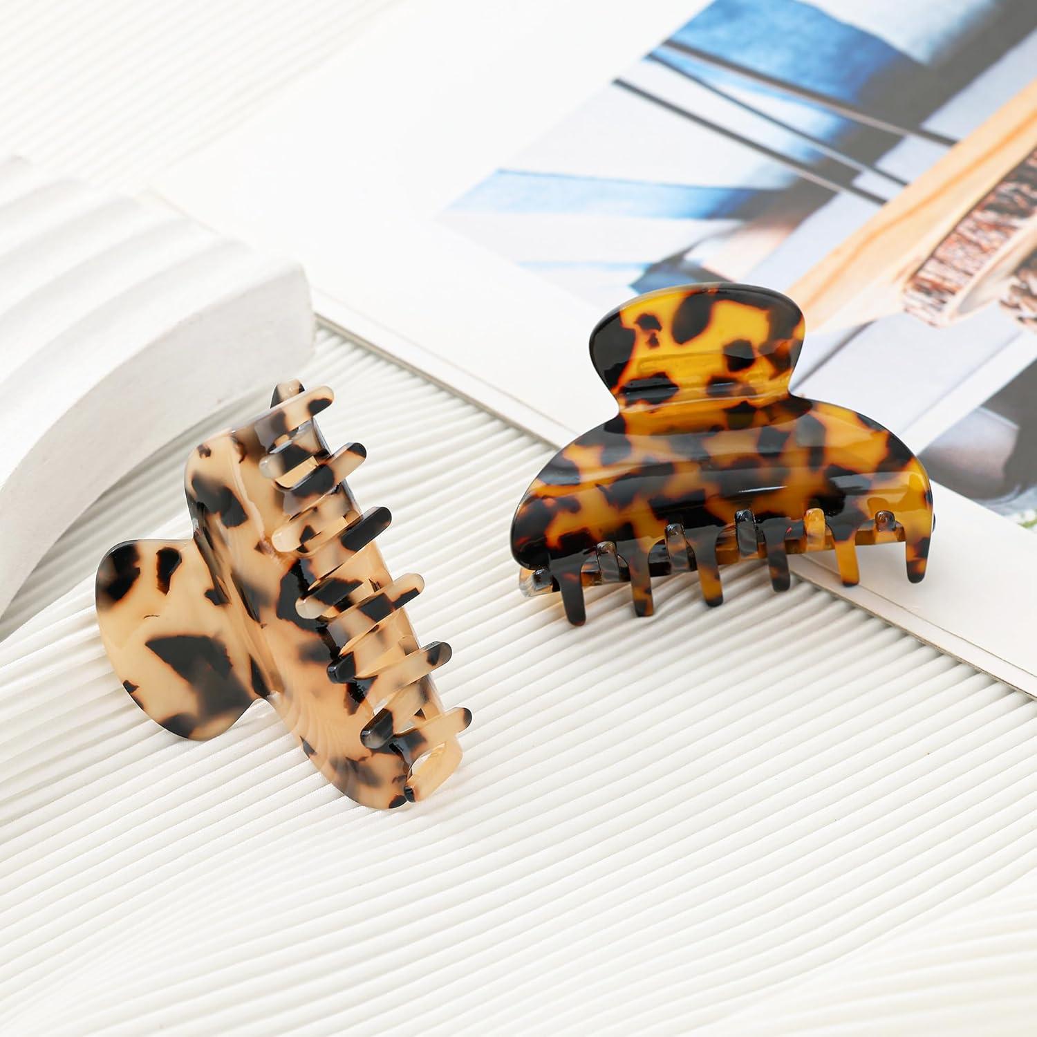 Pinzas para el Cabello EYEGLA 2 Pcs Tortuga Medianas 6.5 cm