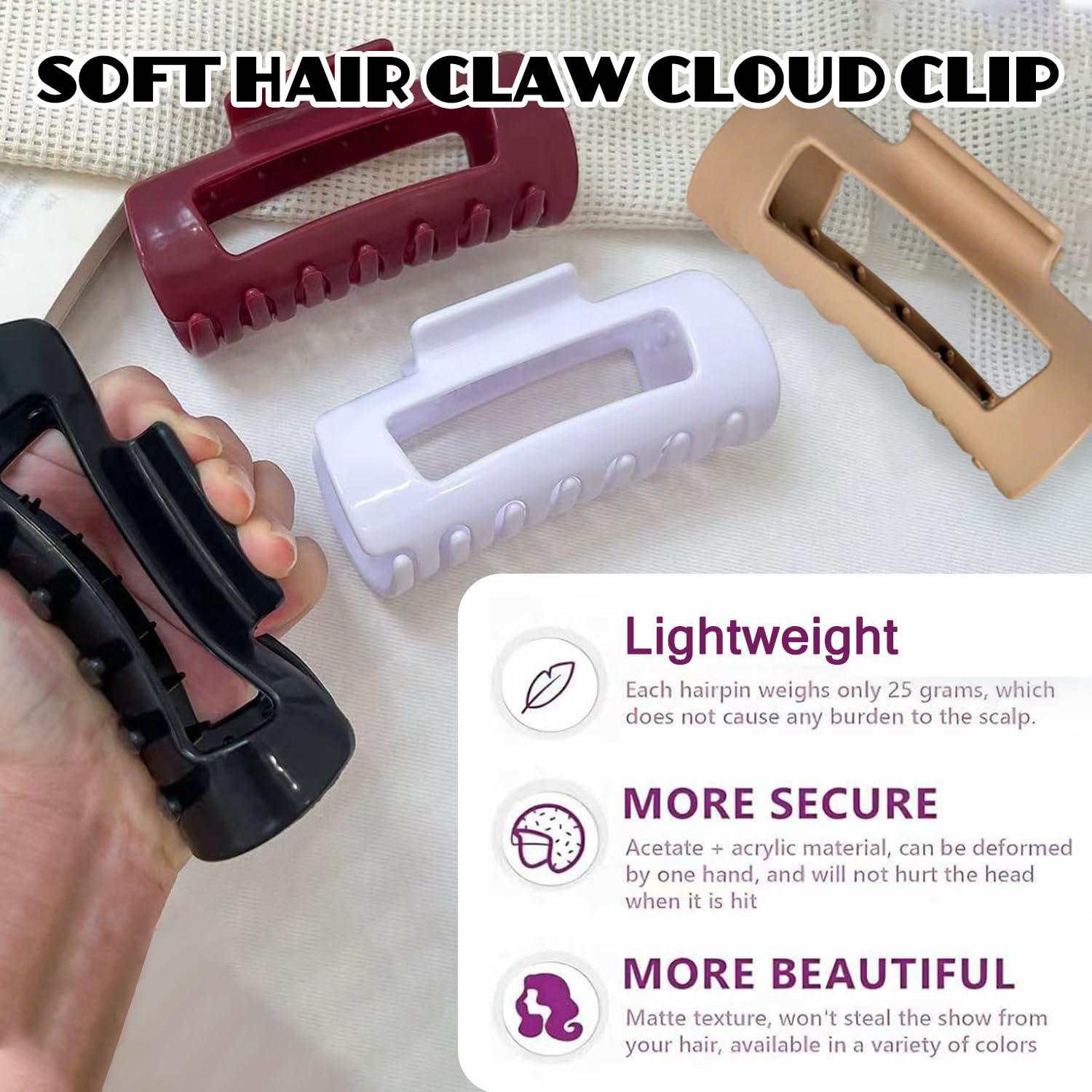 4 Clips de Garra Suave WINDALY para Cabello Grueso y Fino