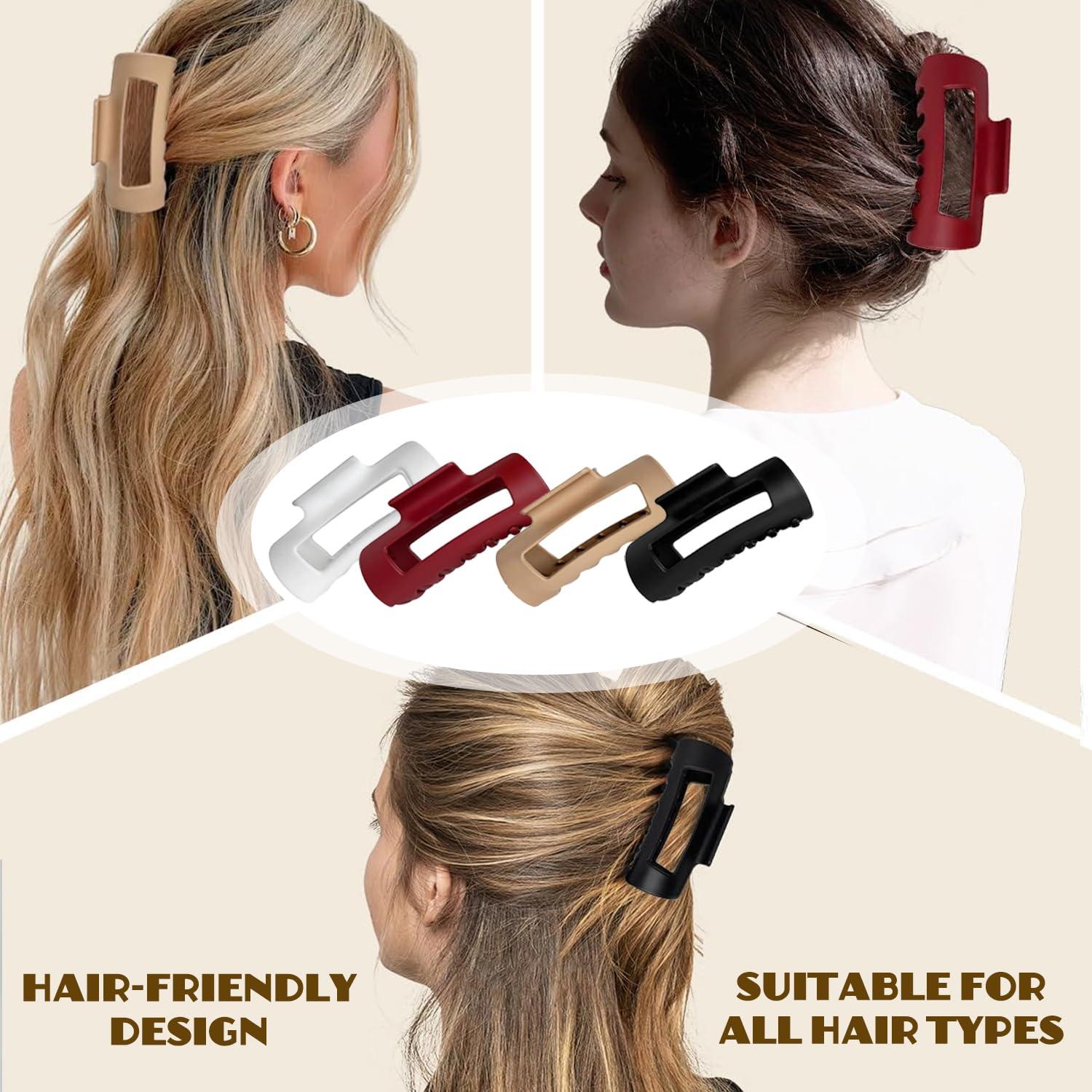 4 Clips de Garra Suave WINDALY para Cabello Grueso y Fino