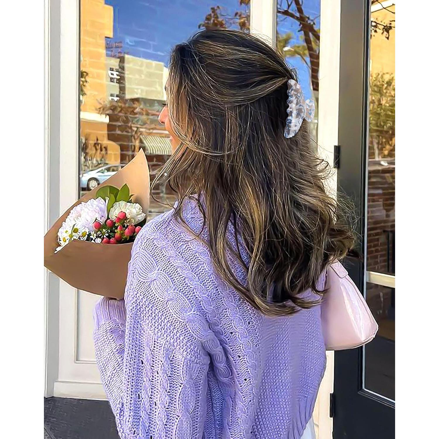 4 Clips de Garra Acrílicos Multicolor para Cabello Fino y Grueso