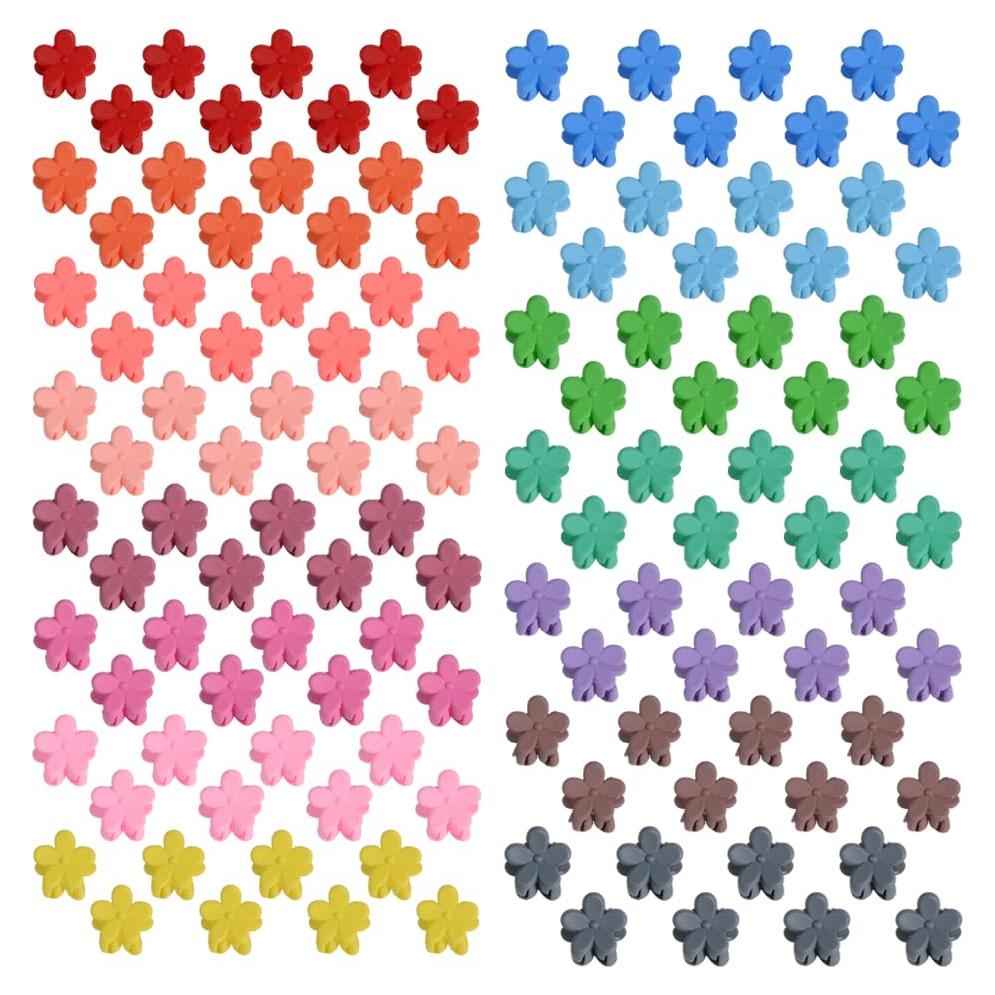 Mini Clips de Pelo con Flor Yongdeli - 100 Piezas Colores Mate