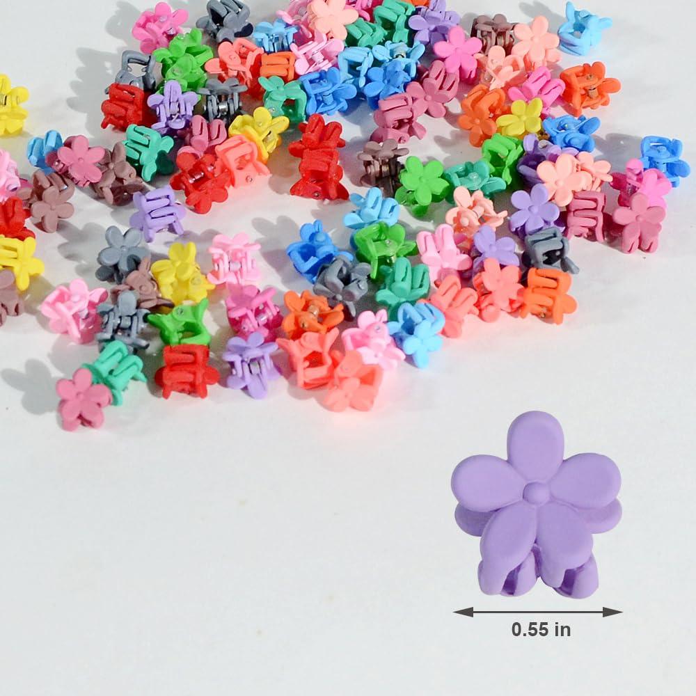 Mini Clips de Pelo con Flor Yongdeli - 100 Piezas Colores Mate