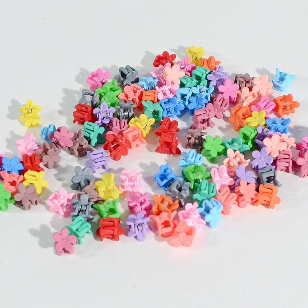 Mini Clips de Pelo con Flor Yongdeli - 100 Piezas Colores Mate