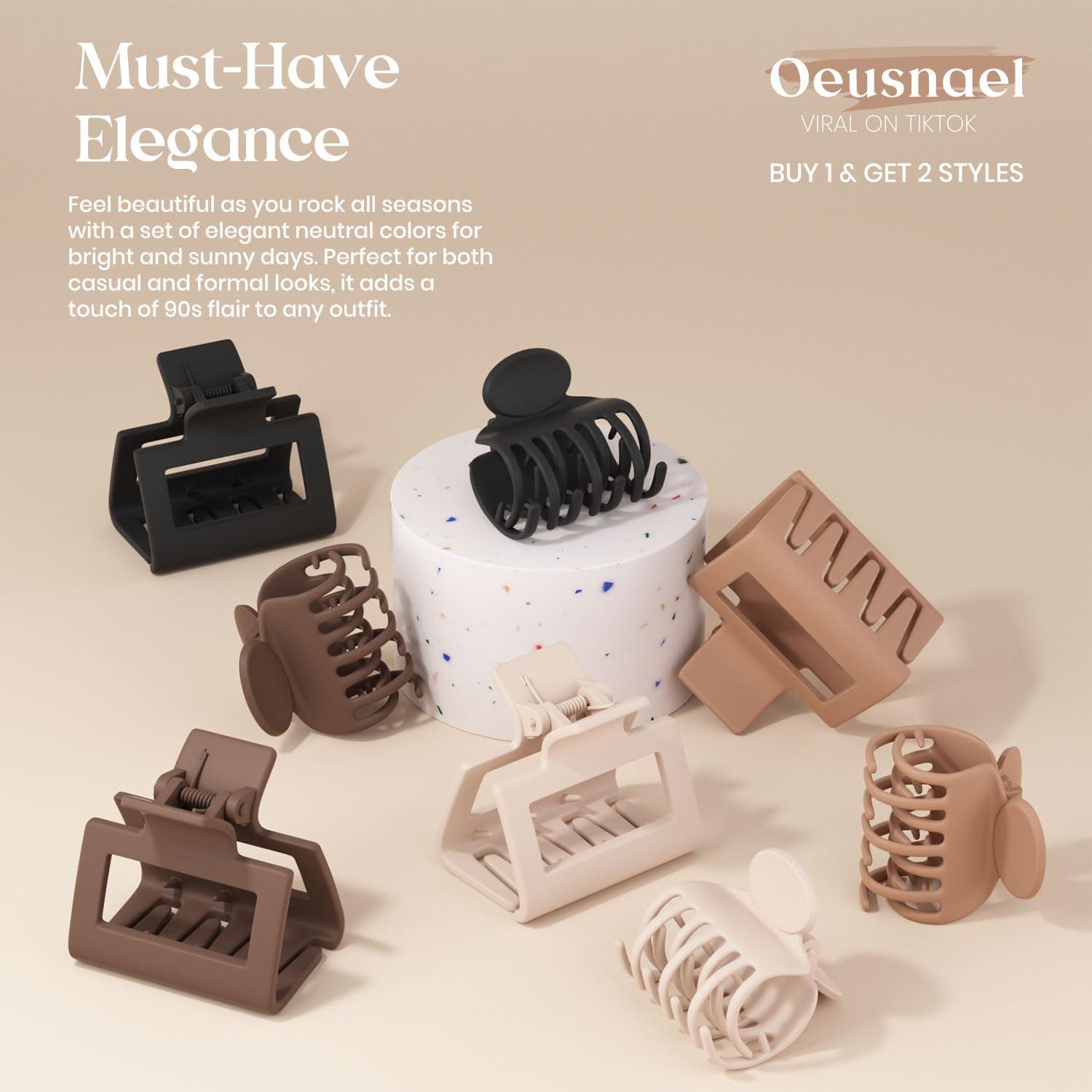 Clips de Garra Medianos Oeusnael 8 Pcs Antideslizantes Neutros