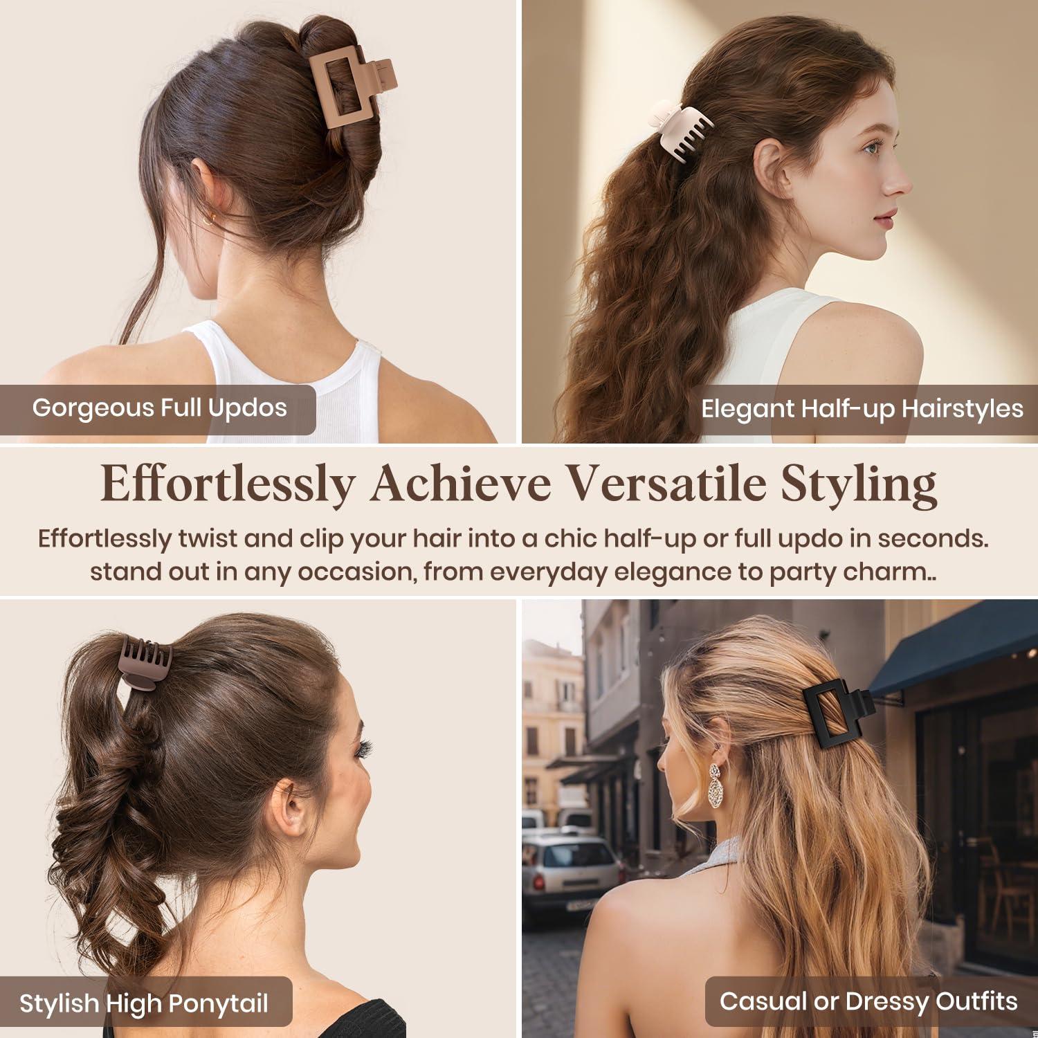 Clips de Garra Medianos Oeusnael 8 Pcs Antideslizantes Neutros