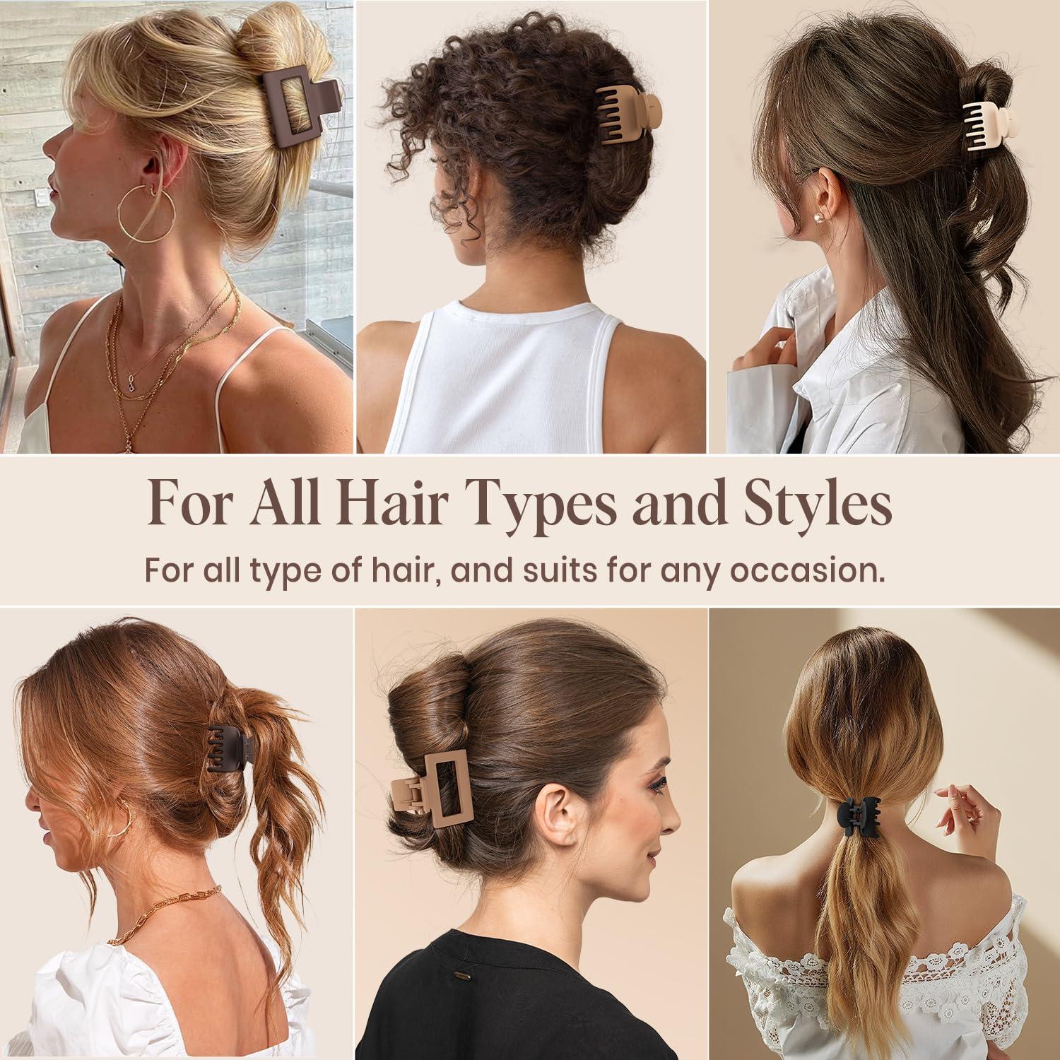 Clips de Garra Medianos Oeusnael 8 Pcs Antideslizantes Neutros