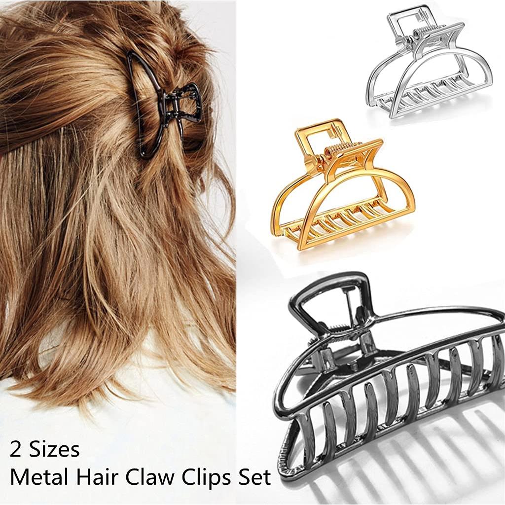 Juego de 8 Clips de Pelo de Metal IAXSEE - 3 y 4 cm