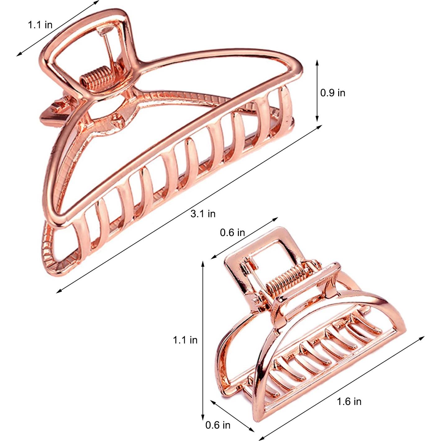 Juego de 8 Clips de Pelo de Metal IAXSEE - 3 y 4 cm