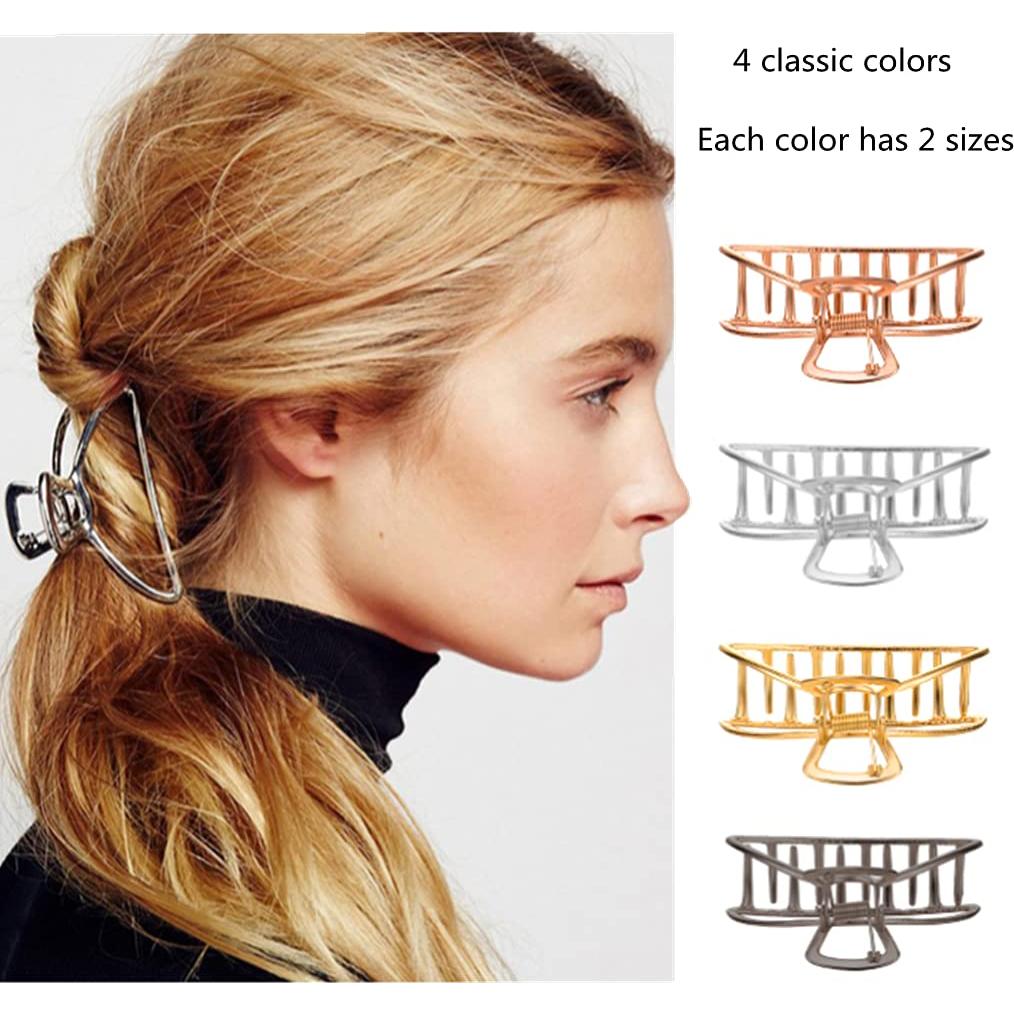 Juego de 8 Clips de Pelo de Metal IAXSEE - 3 y 4 cm