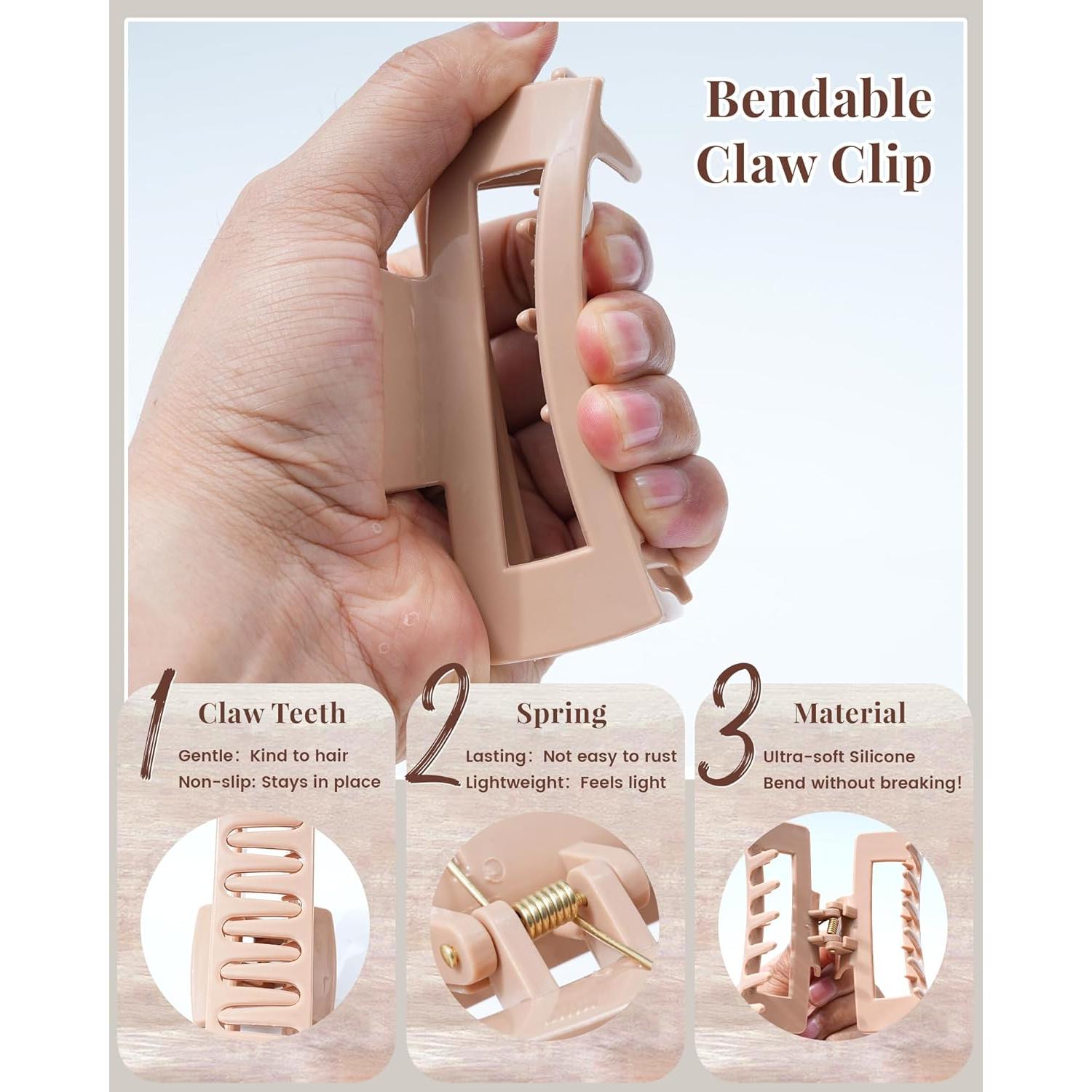 Clips de Garra de Silicona Flexible Mesovor - 4 Piezas Antideslizantes