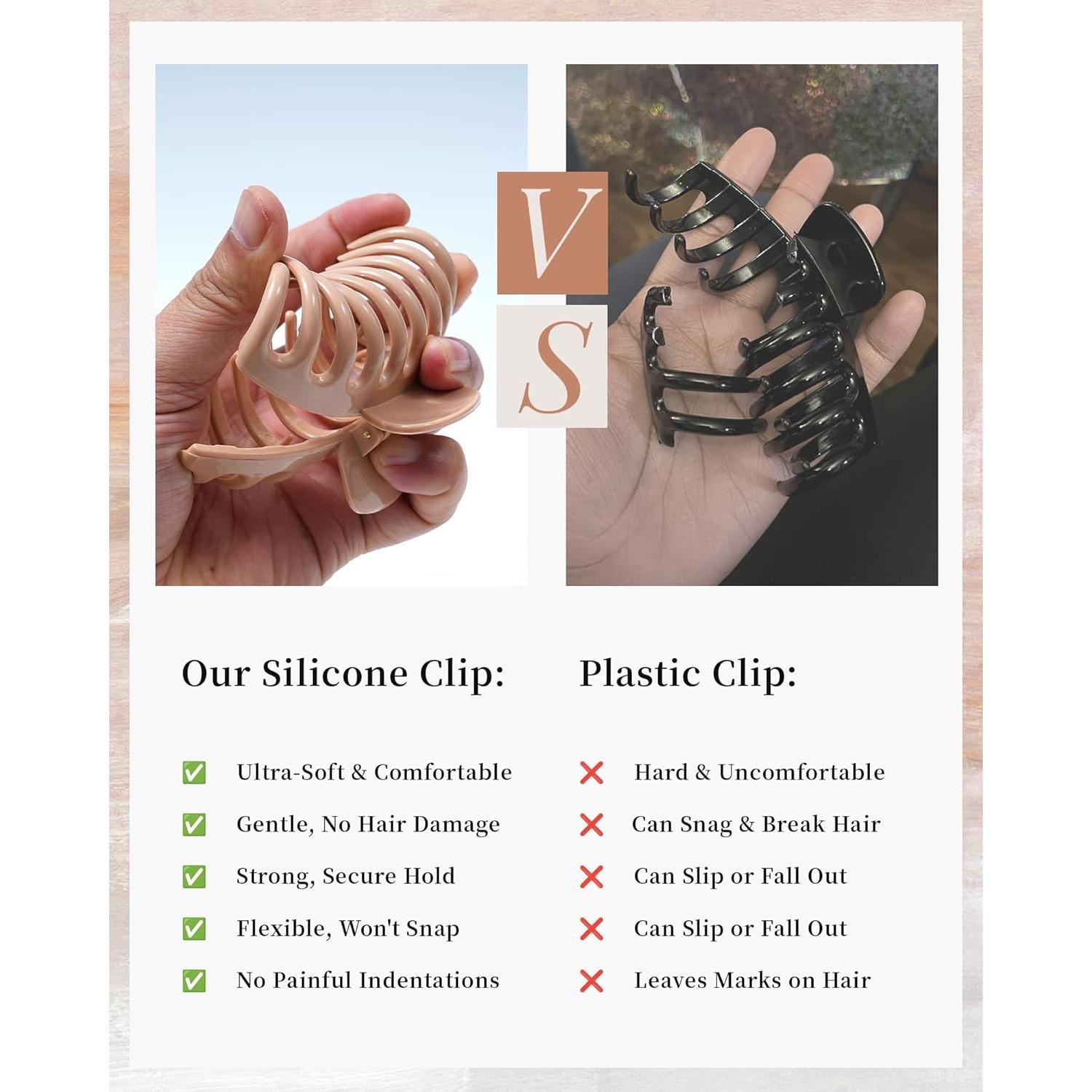 Clips de Garra de Silicona Flexible Mesovor - 4 Piezas Antideslizantes