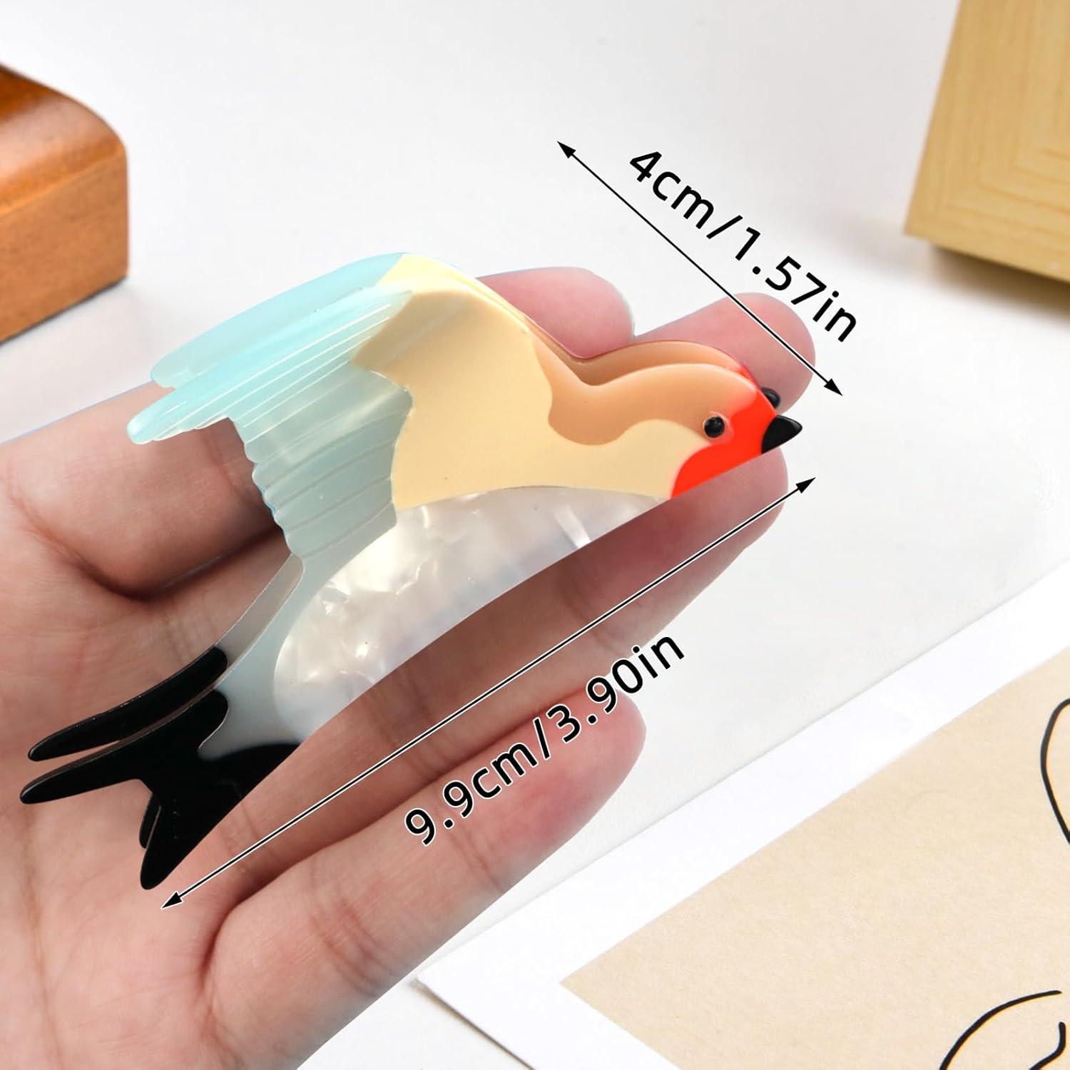 Pinzas para el cabello Baobenwin en forma de pájaro verde