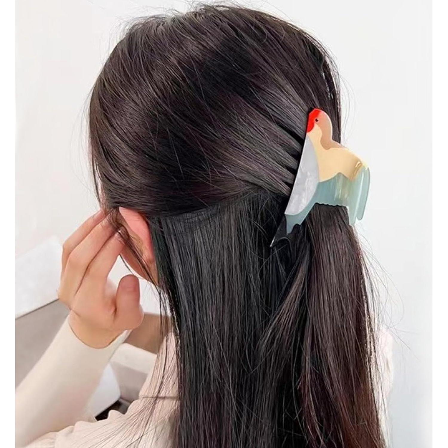 Pinzas para el cabello Baobenwin en forma de pájaro verde