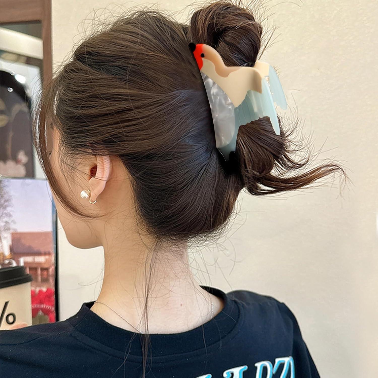 Pinzas para el cabello Baobenwin en forma de pájaro verde