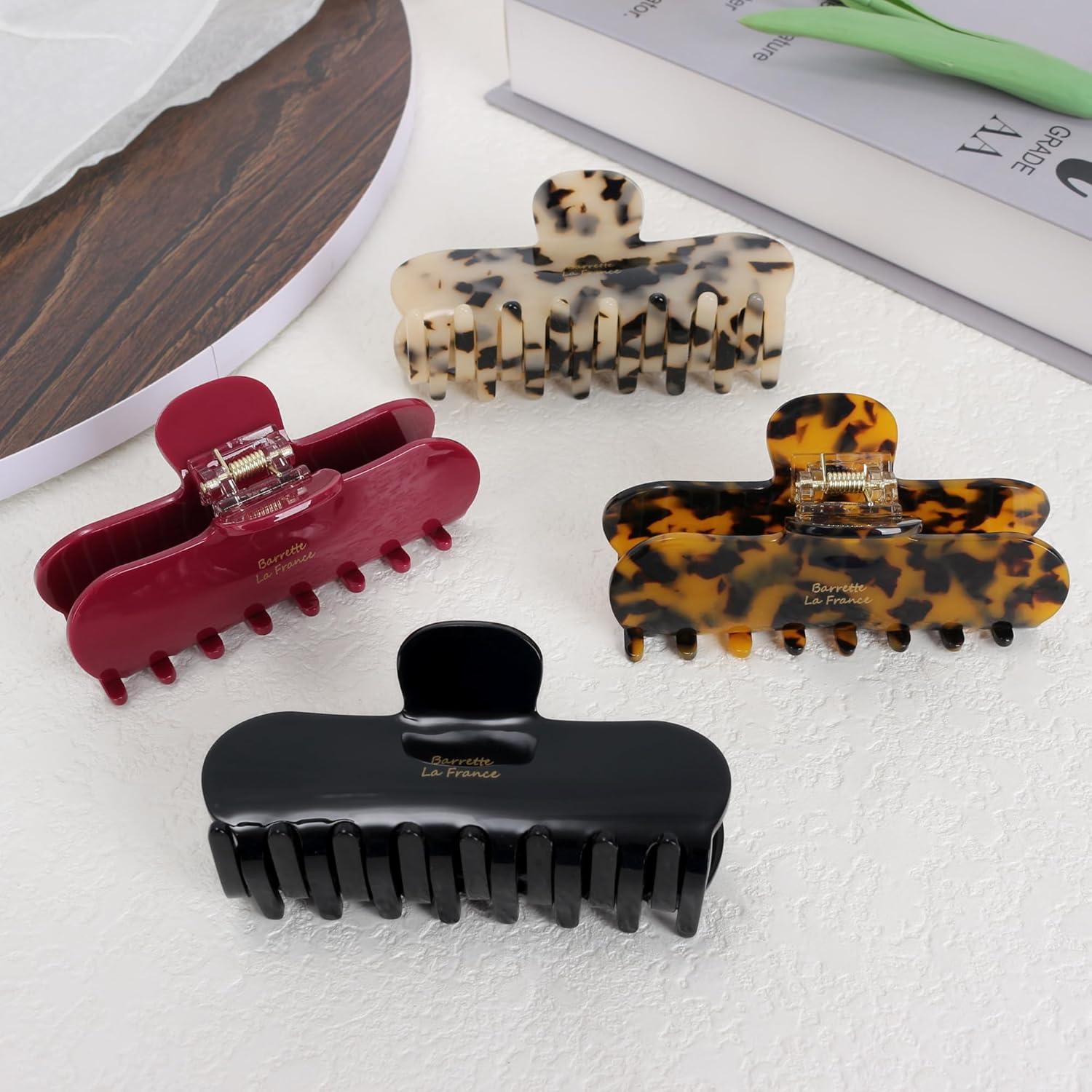 Pinzas para el cabello Saidishangmao Rojo Rubí 10.16 cm antideslizantes