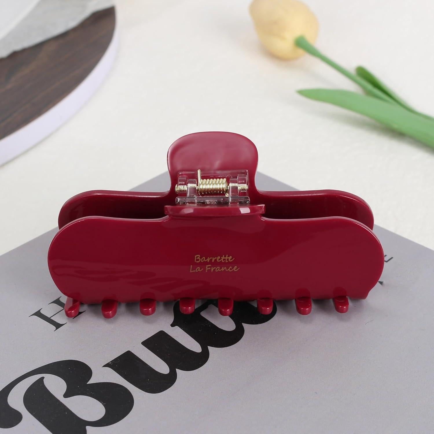 Pinzas para el cabello Saidishangmao Rojo Rubí 10.16 cm antideslizantes