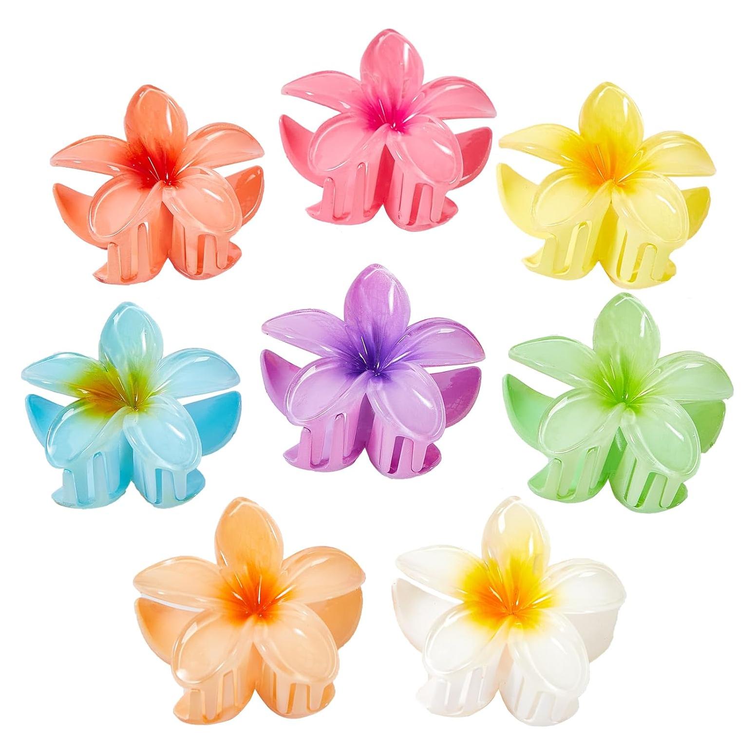 Pinzas para el cabello YosaiHom - 8 colores hawaianos 8x8cm