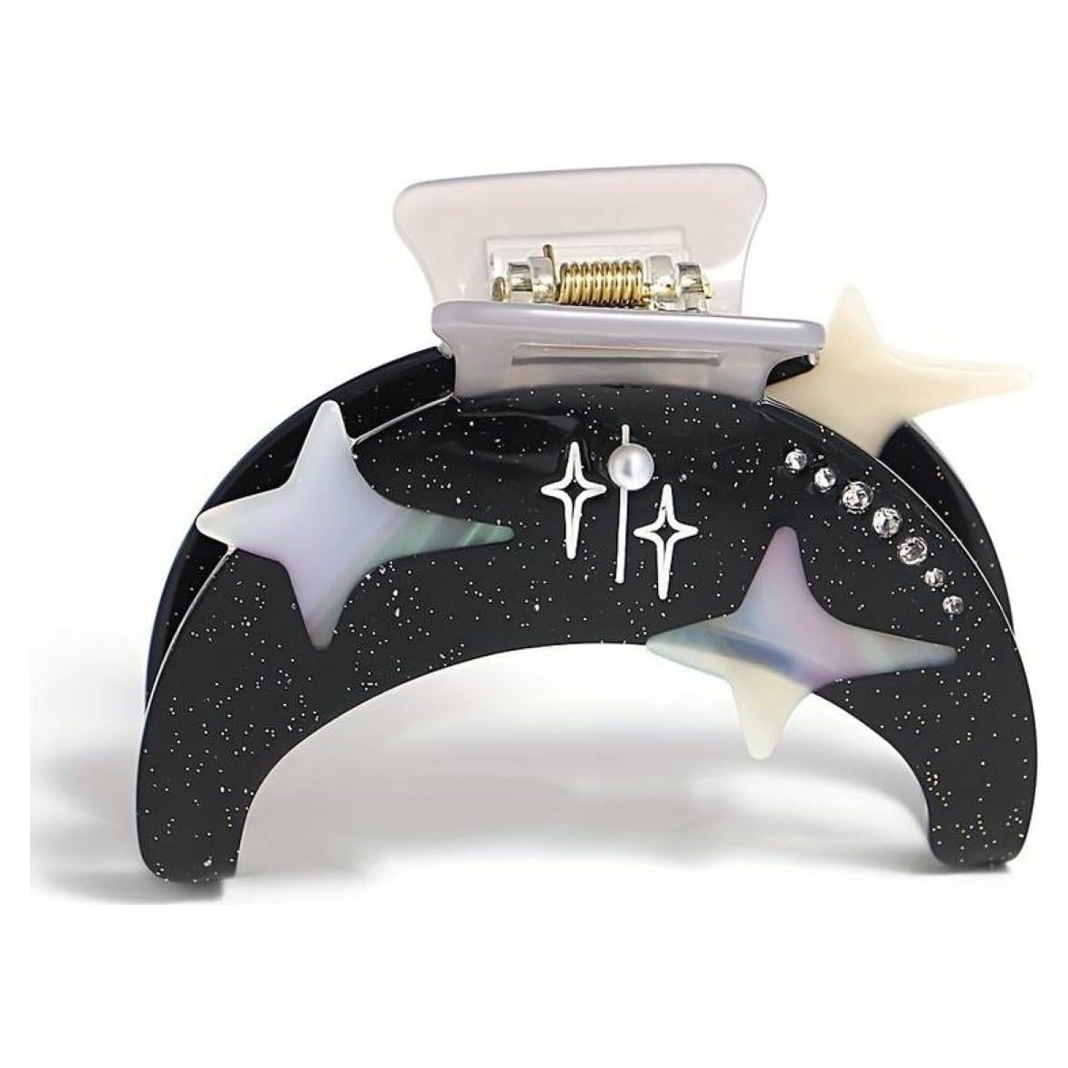 Clip para el cabello de acetato negro Clip Sugar - 5.08 cm