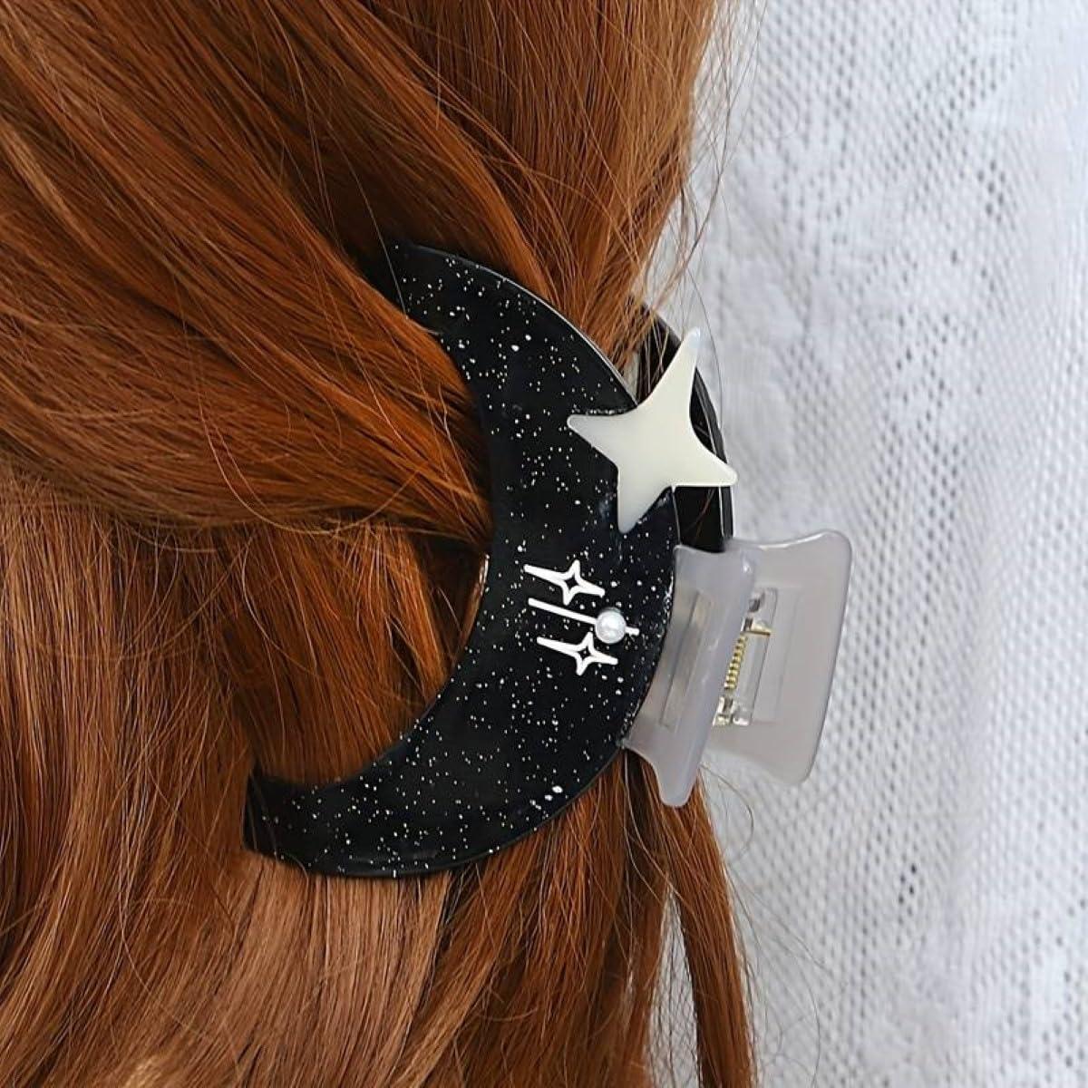 Clip para el cabello de acetato negro Clip Sugar - 5.08 cm