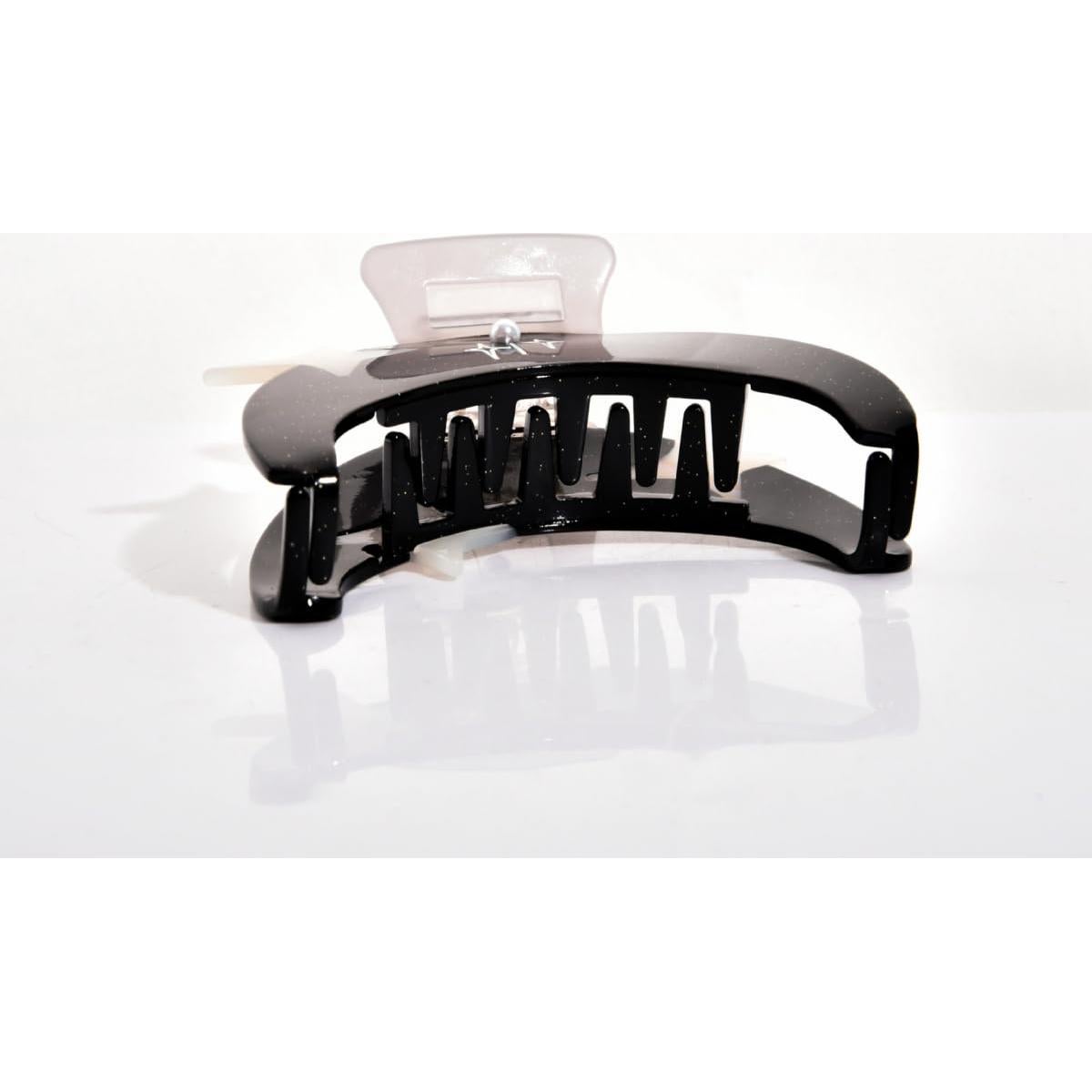 Clip para el cabello de acetato negro Clip Sugar - 5.08 cm