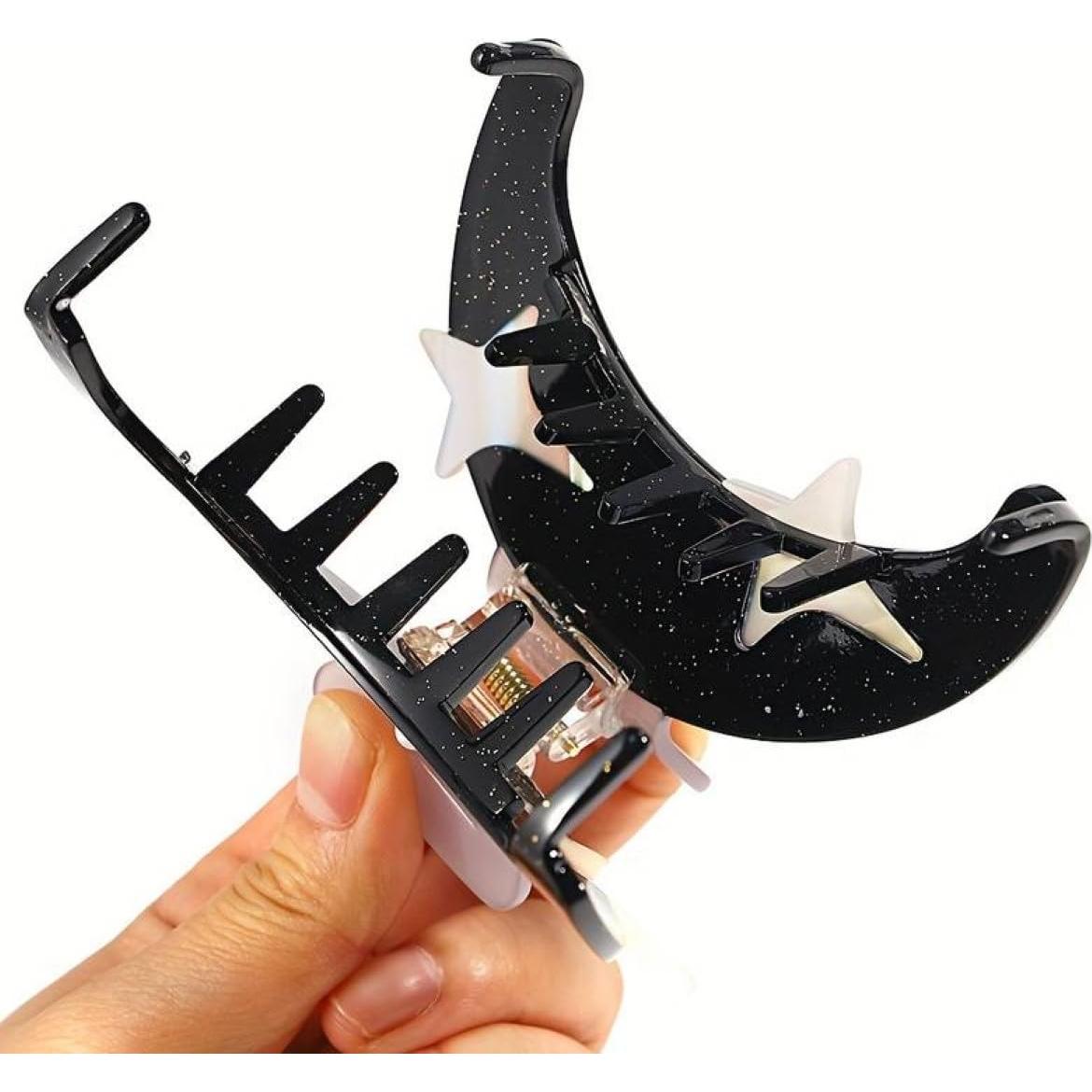 Clip para el cabello de acetato negro Clip Sugar - 5.08 cm