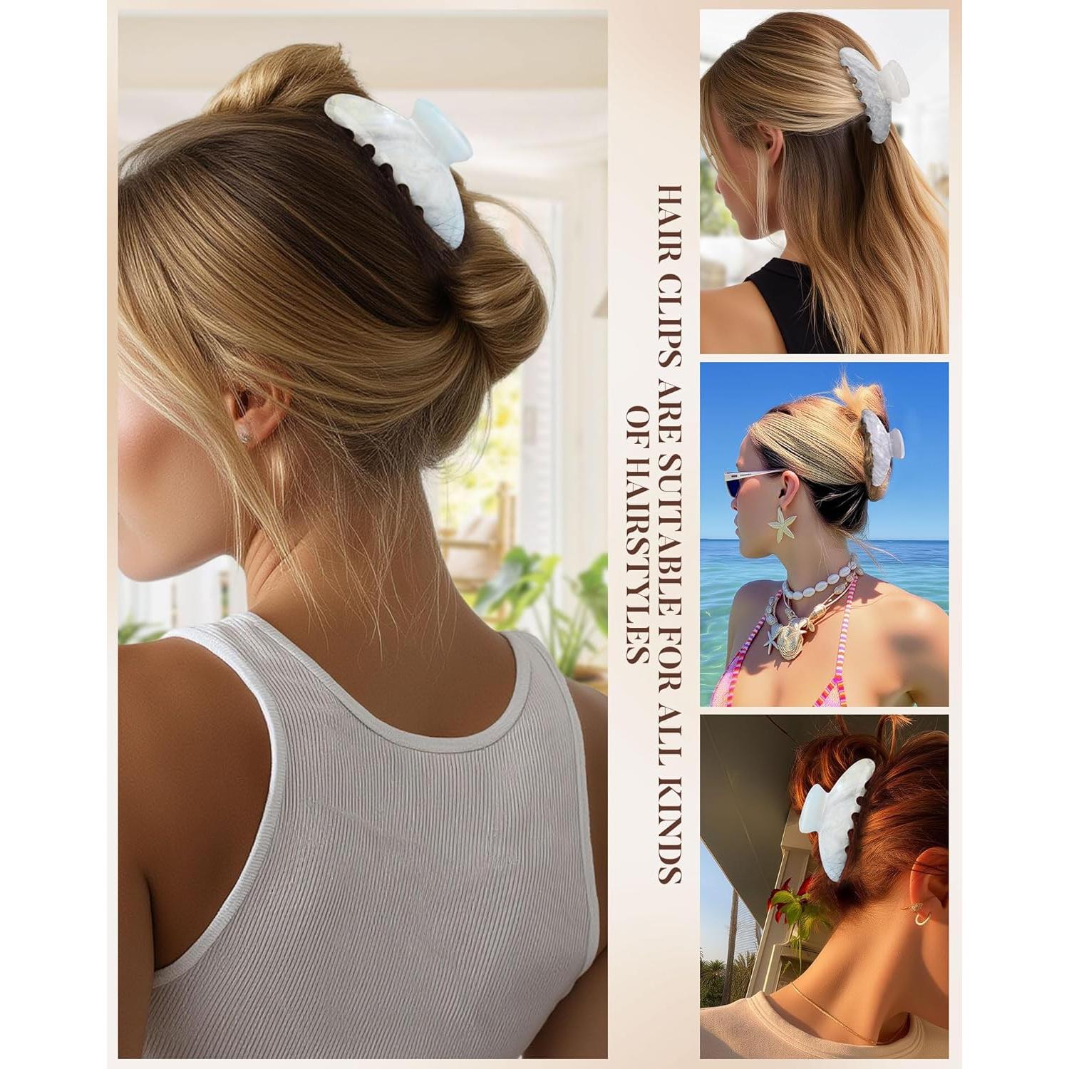 Clips de Garra para el Cabello Molans - 3 Piezas Acrílico Mediano